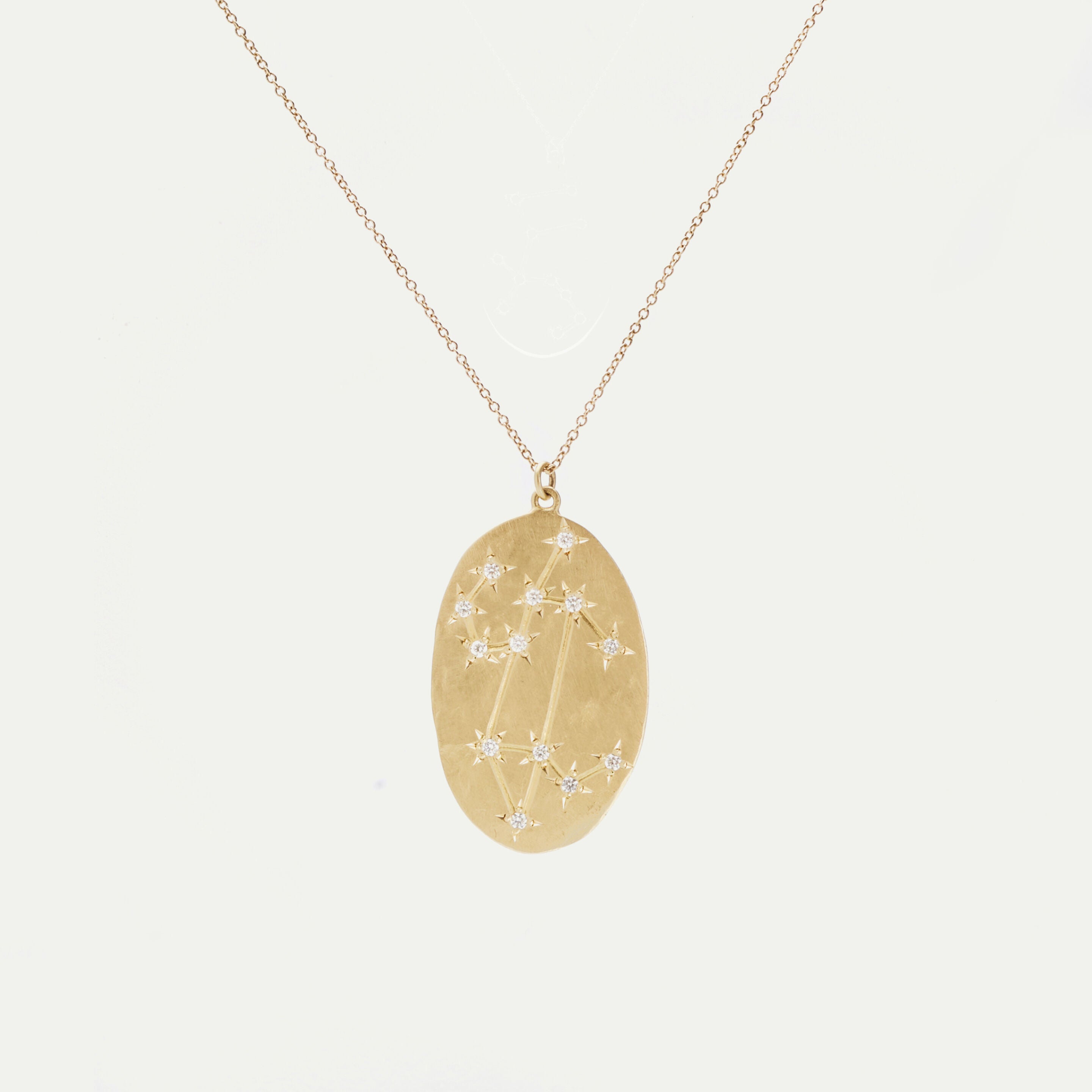 Collier médaille Lion diamants