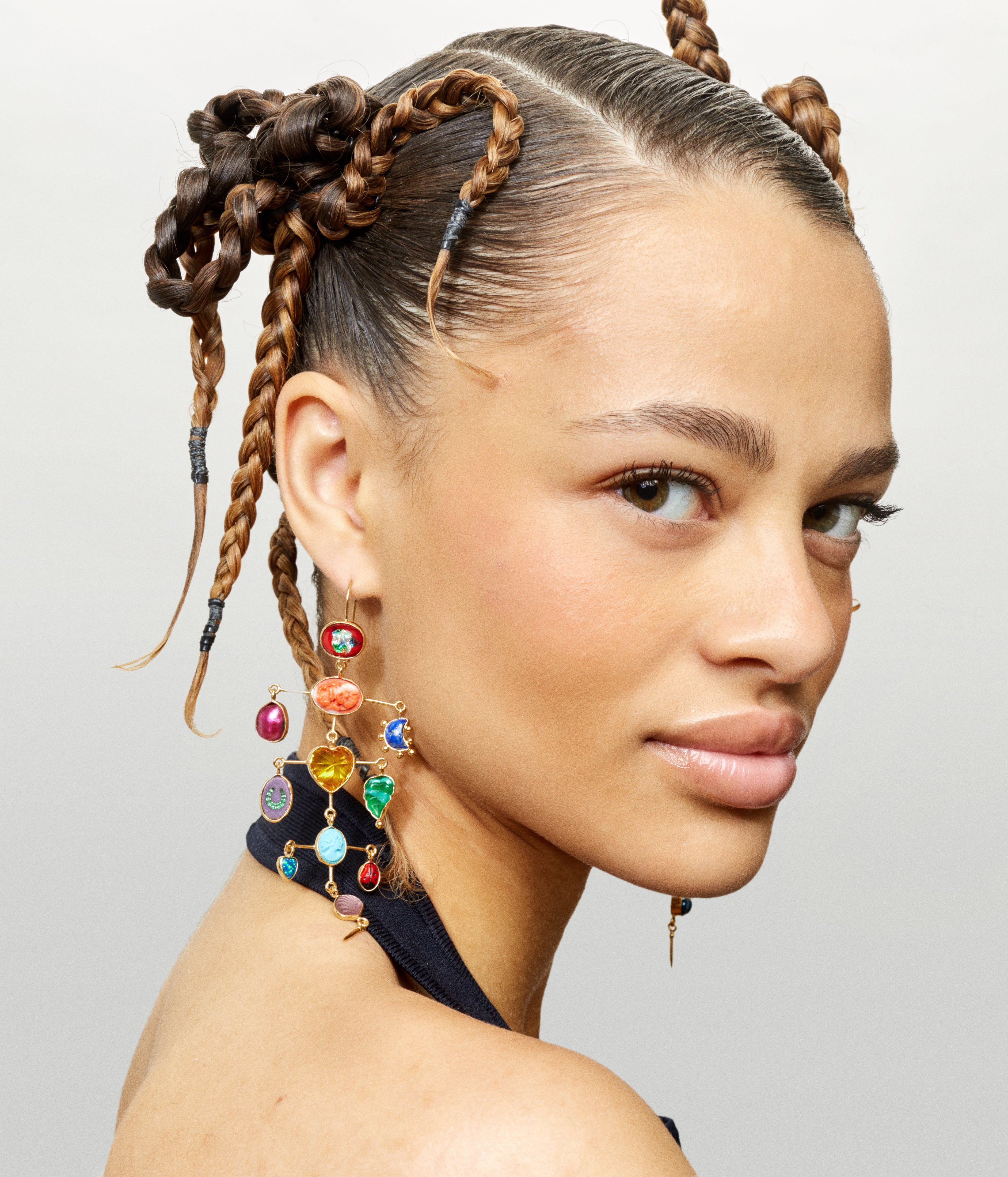 Boucles d'oreilles Rainbow Multilayer balance victorian drop