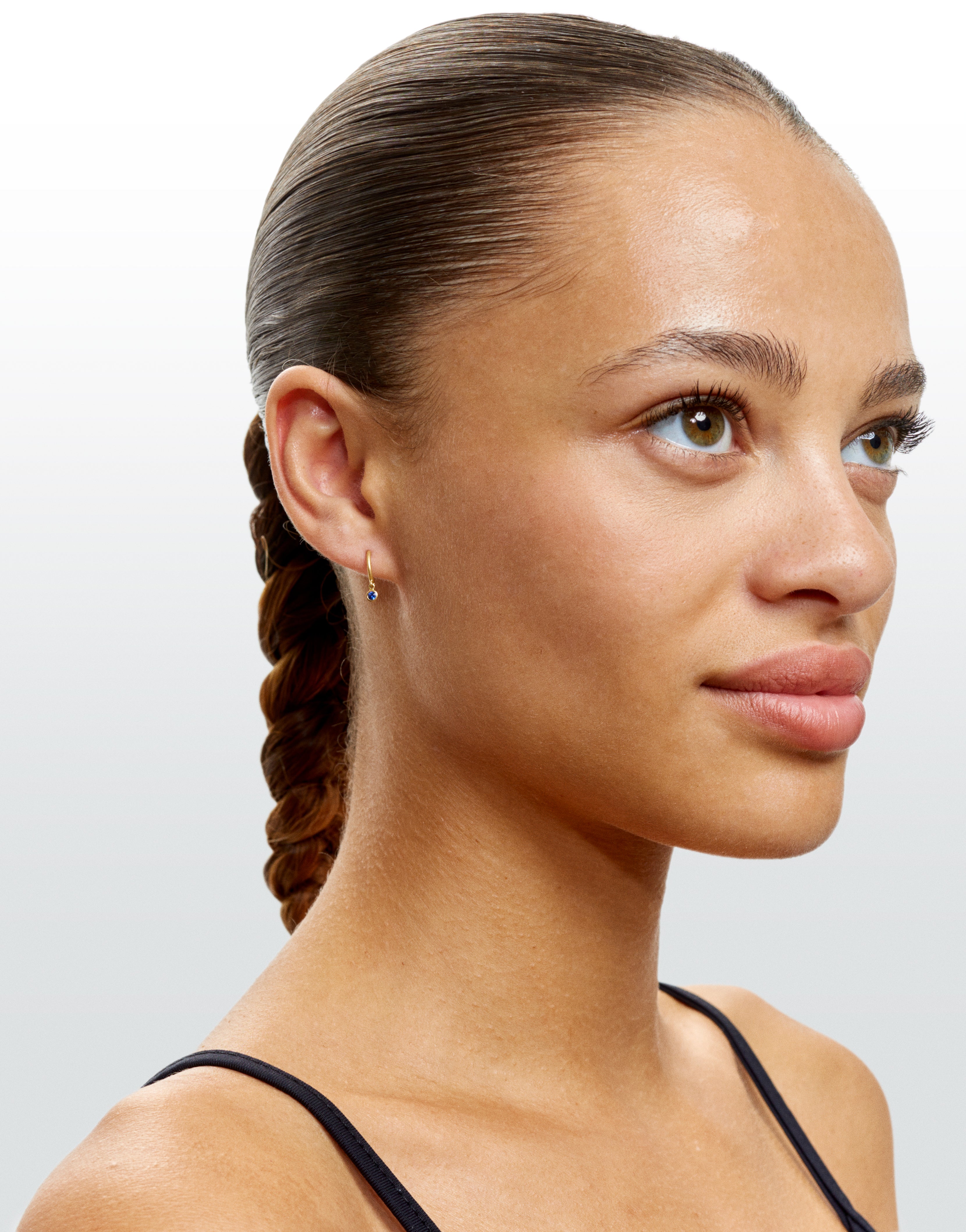 Créole Ada or jaune mat et saphir bleu