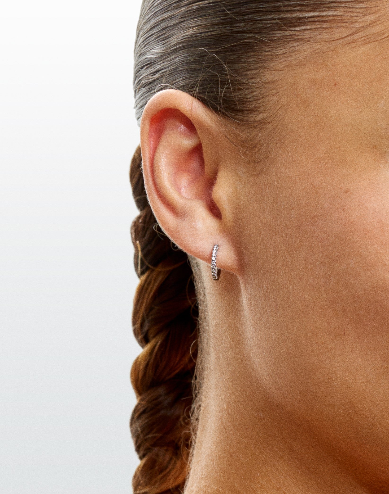 Giulia Black gold and diamonds hoop