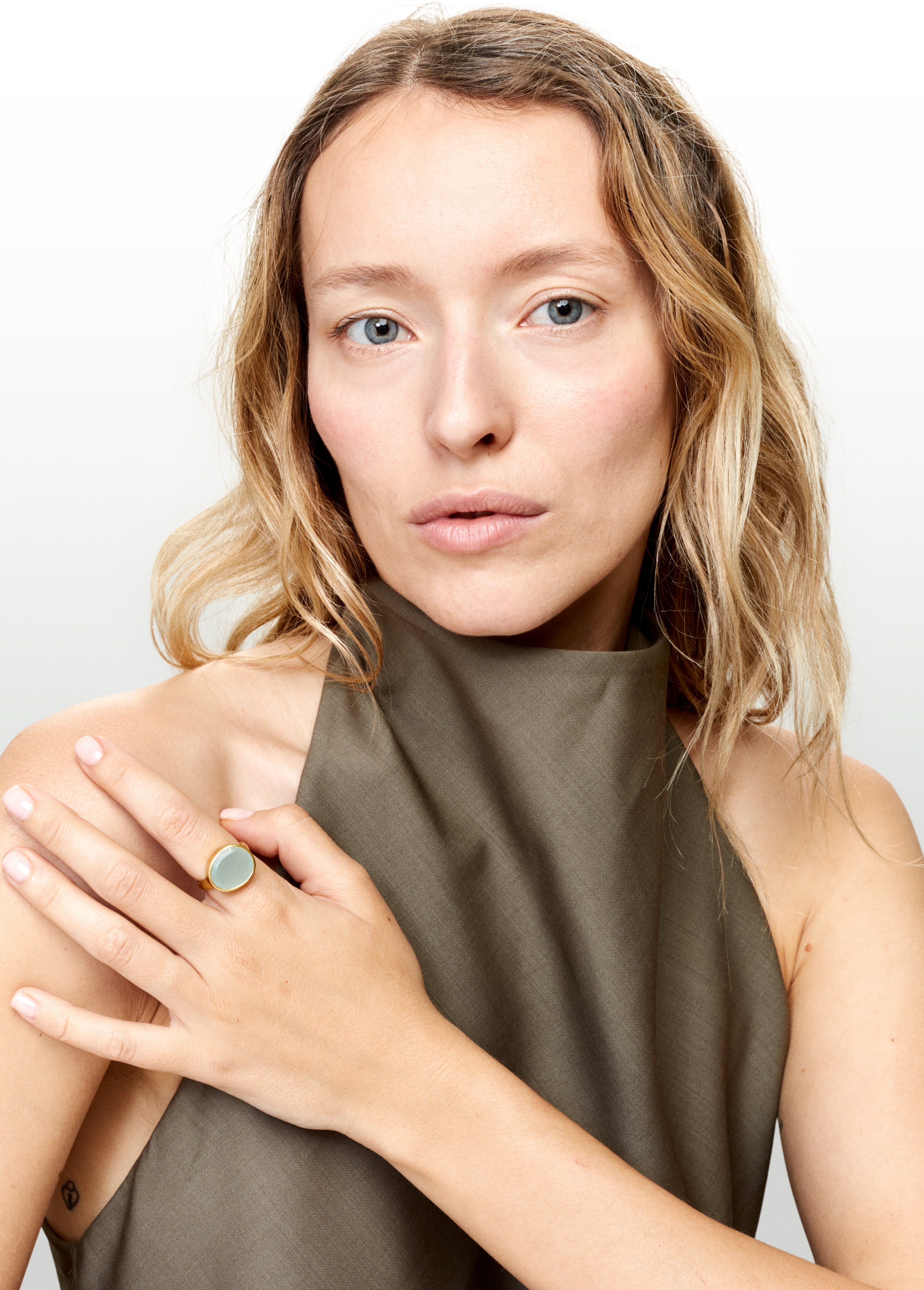 Greek Anemone Aquamarine Ring