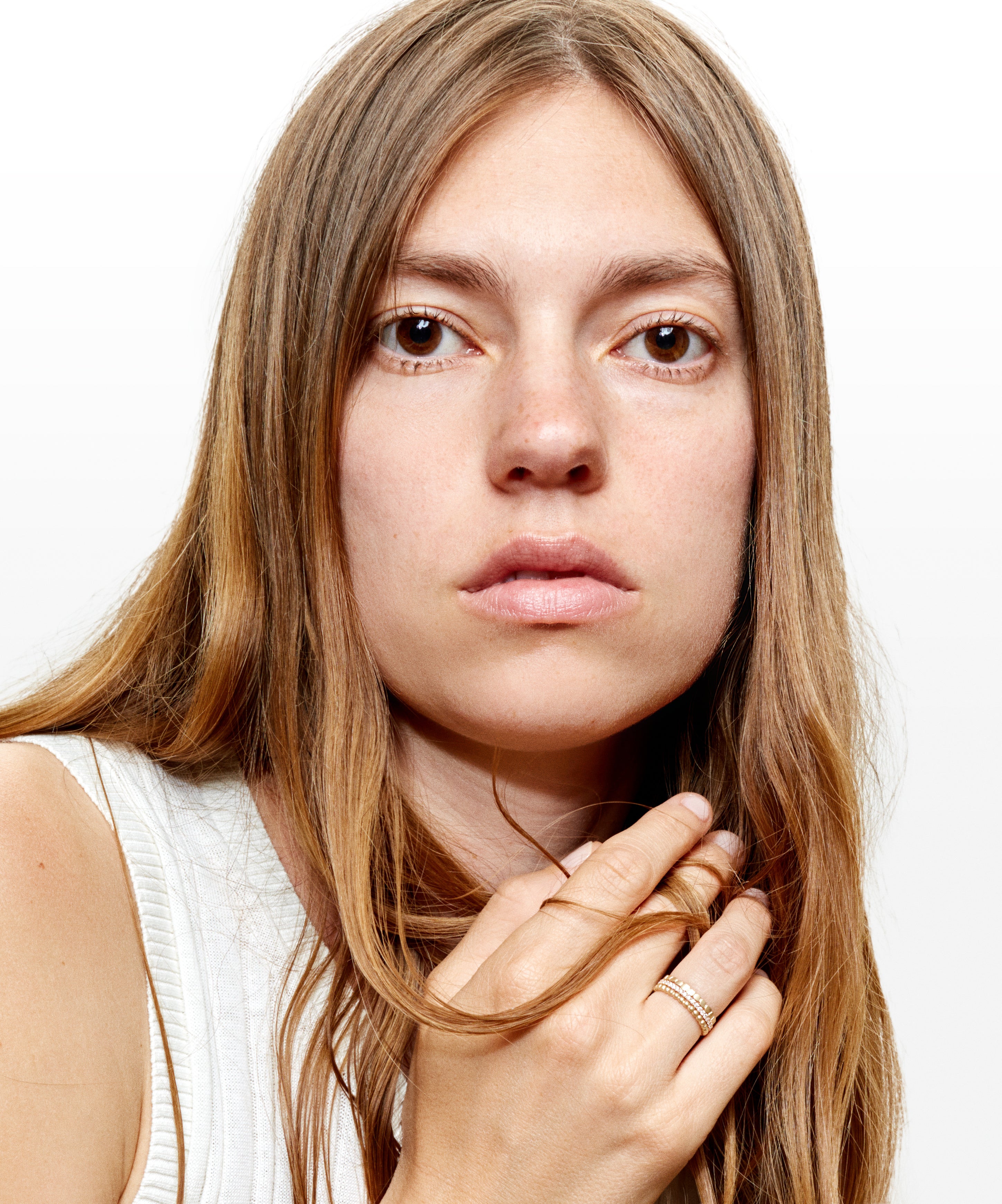 Solange Rich diamond rose gold ring