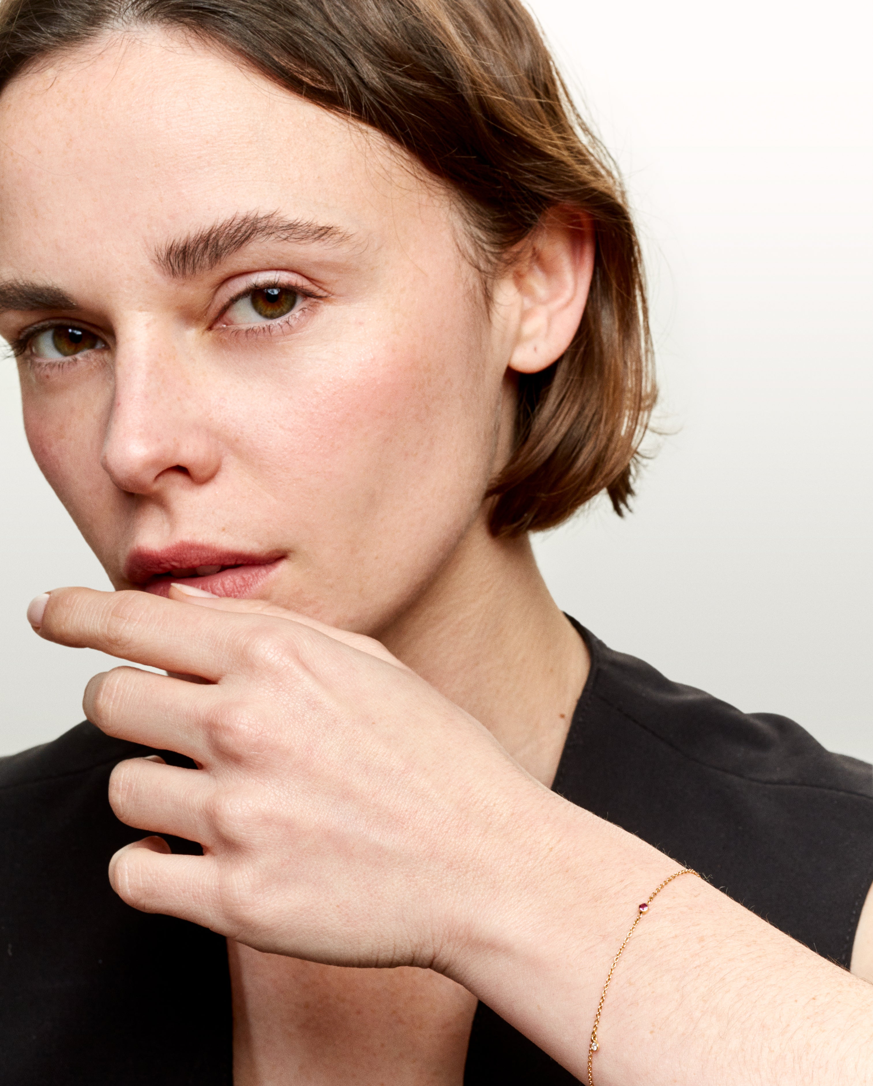 Clarisse diamond and ruby bracelet