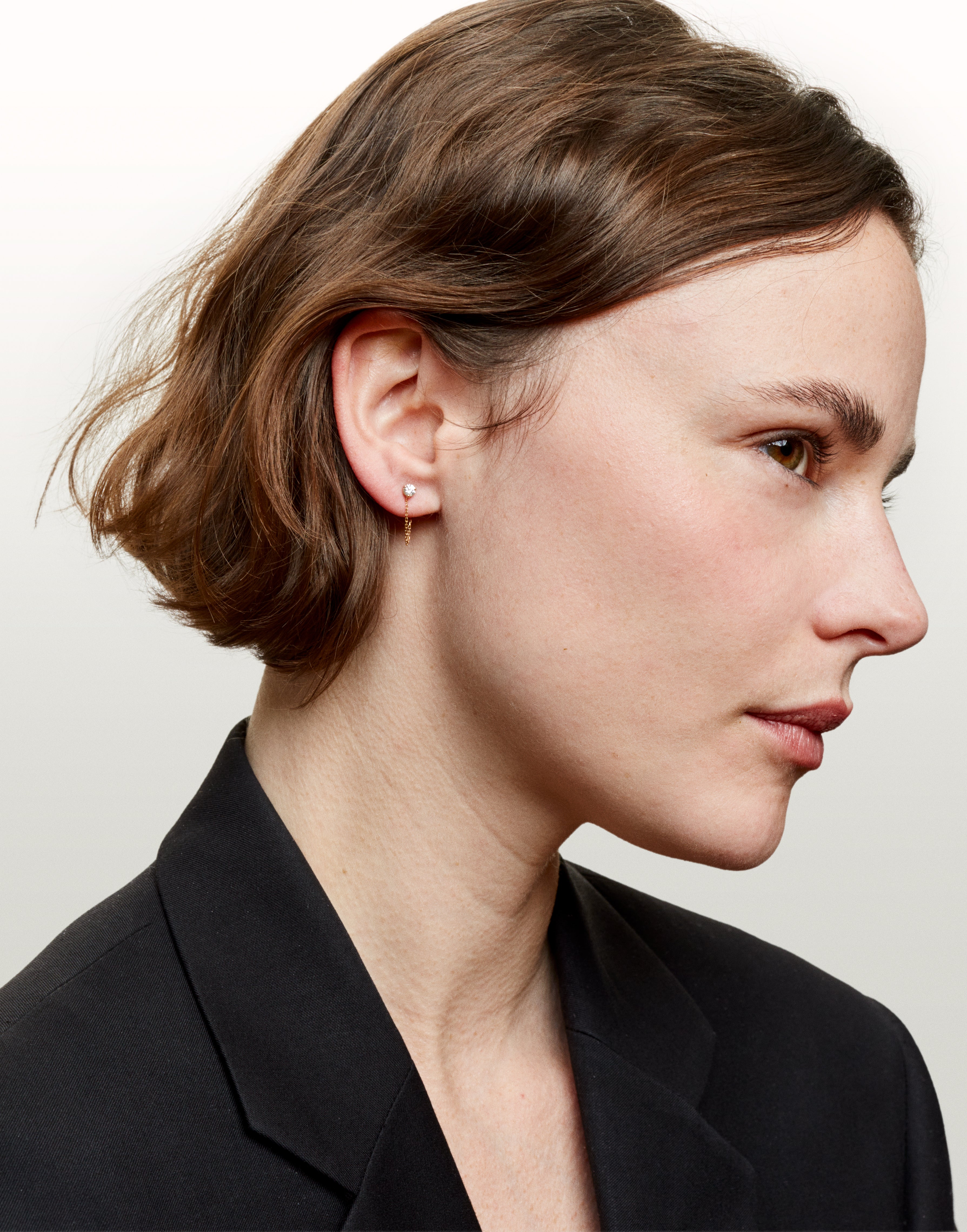 Chain diamond Single earring