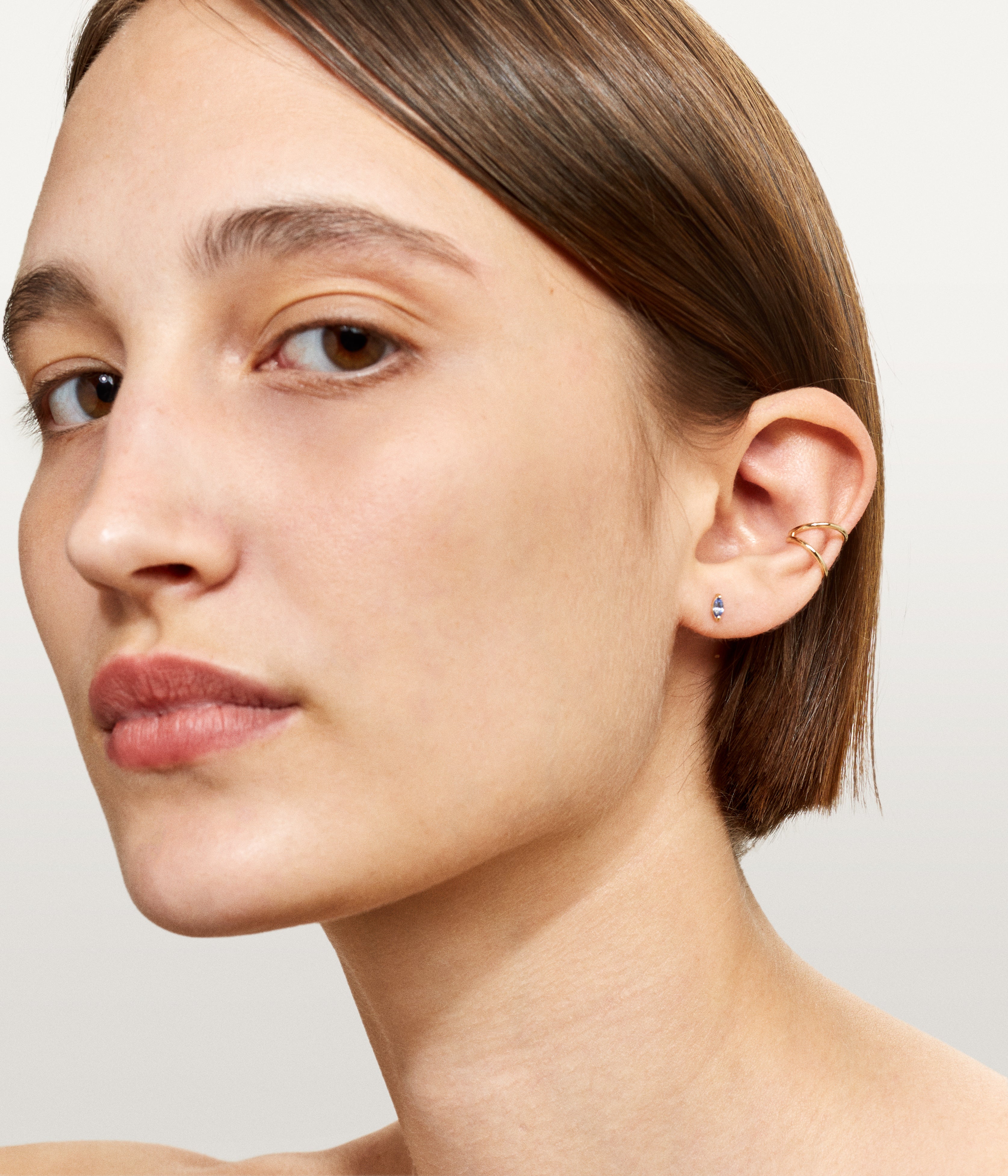 Melina double yellow gold earcuff