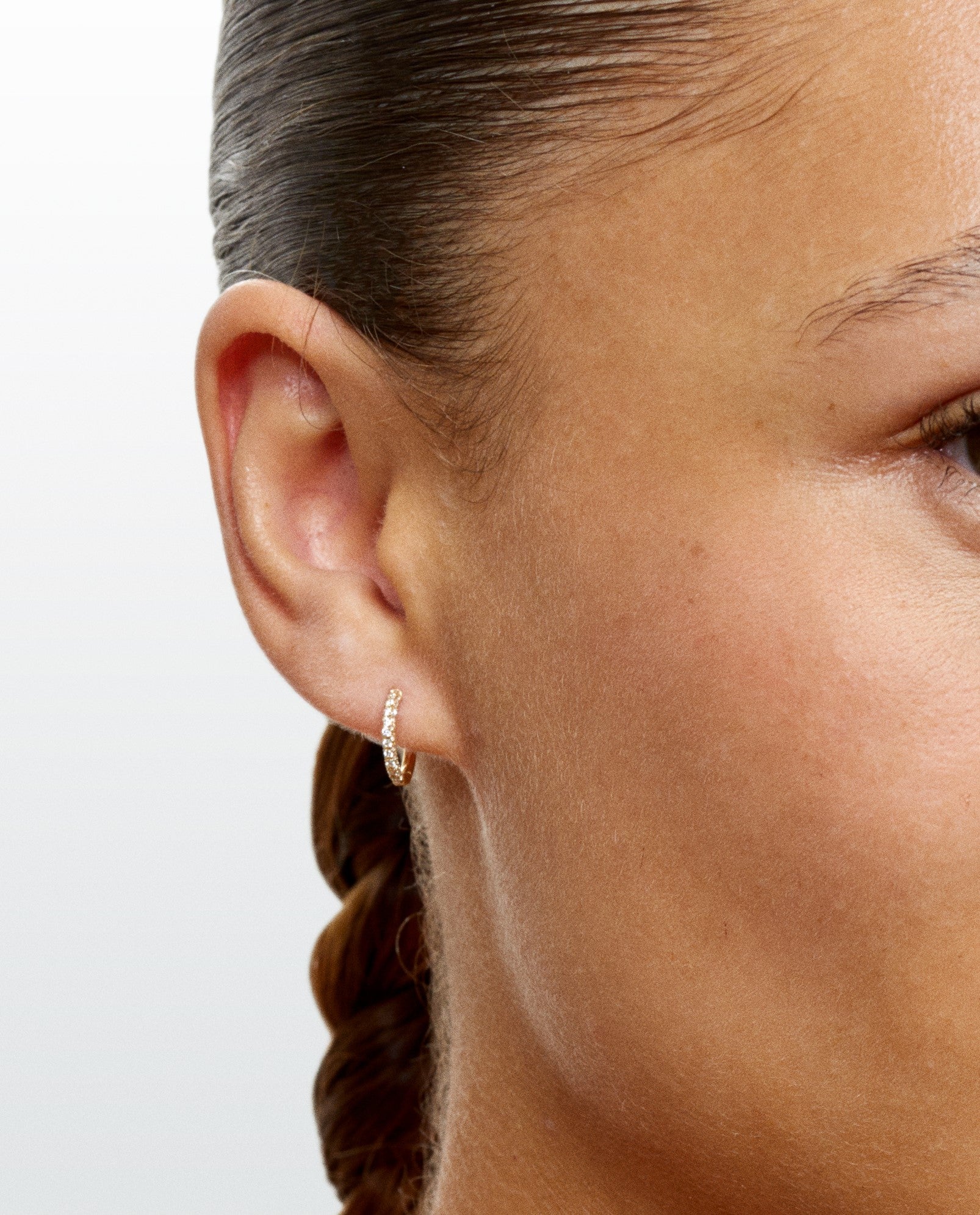 Giulia Yellow gold and diamonds hoop