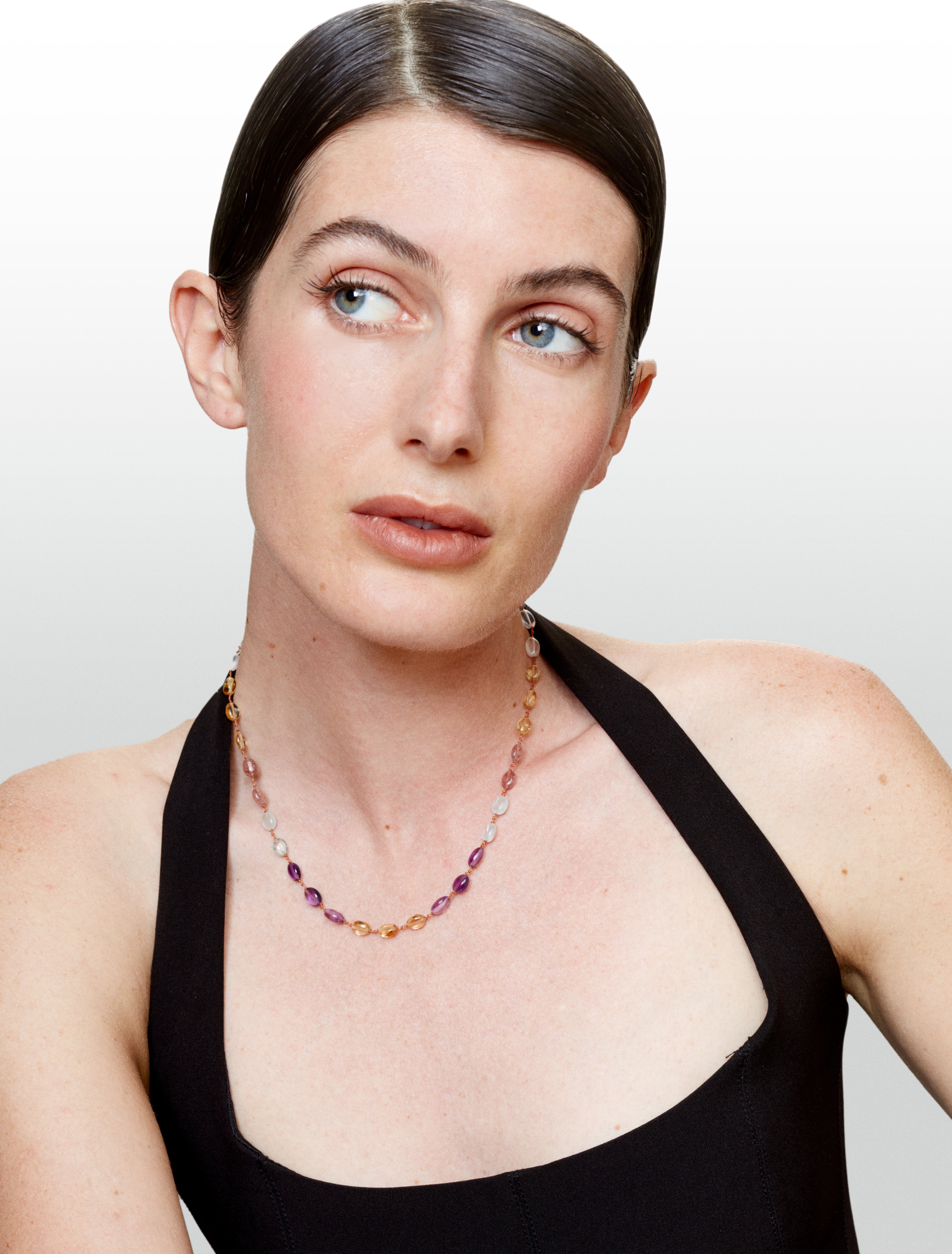 Aquamarine, amethyst and citrine Addison necklace