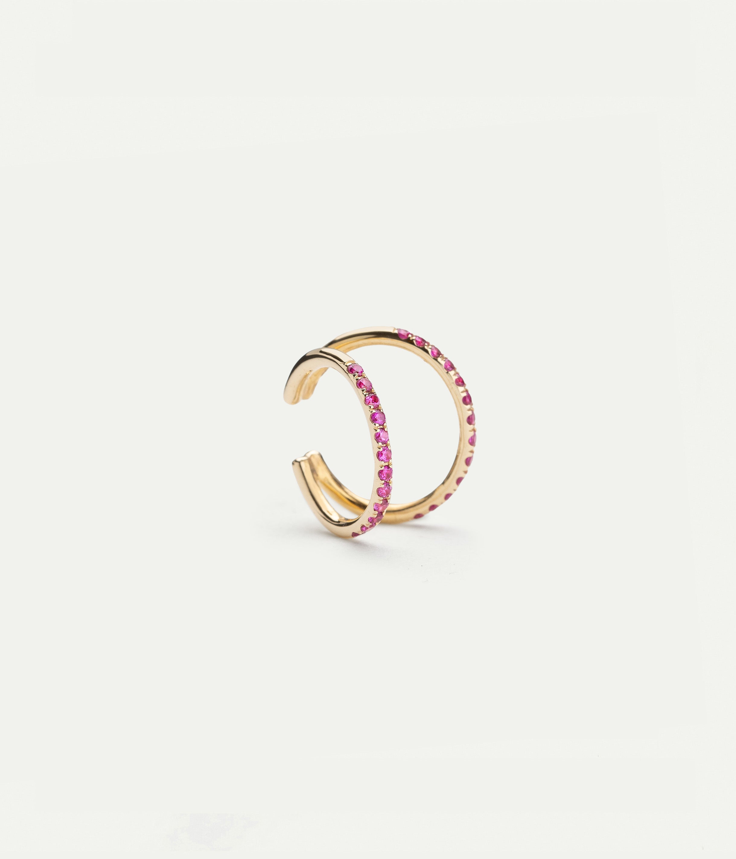 Melina Rich Yellow gold and prink sapphire earcuff