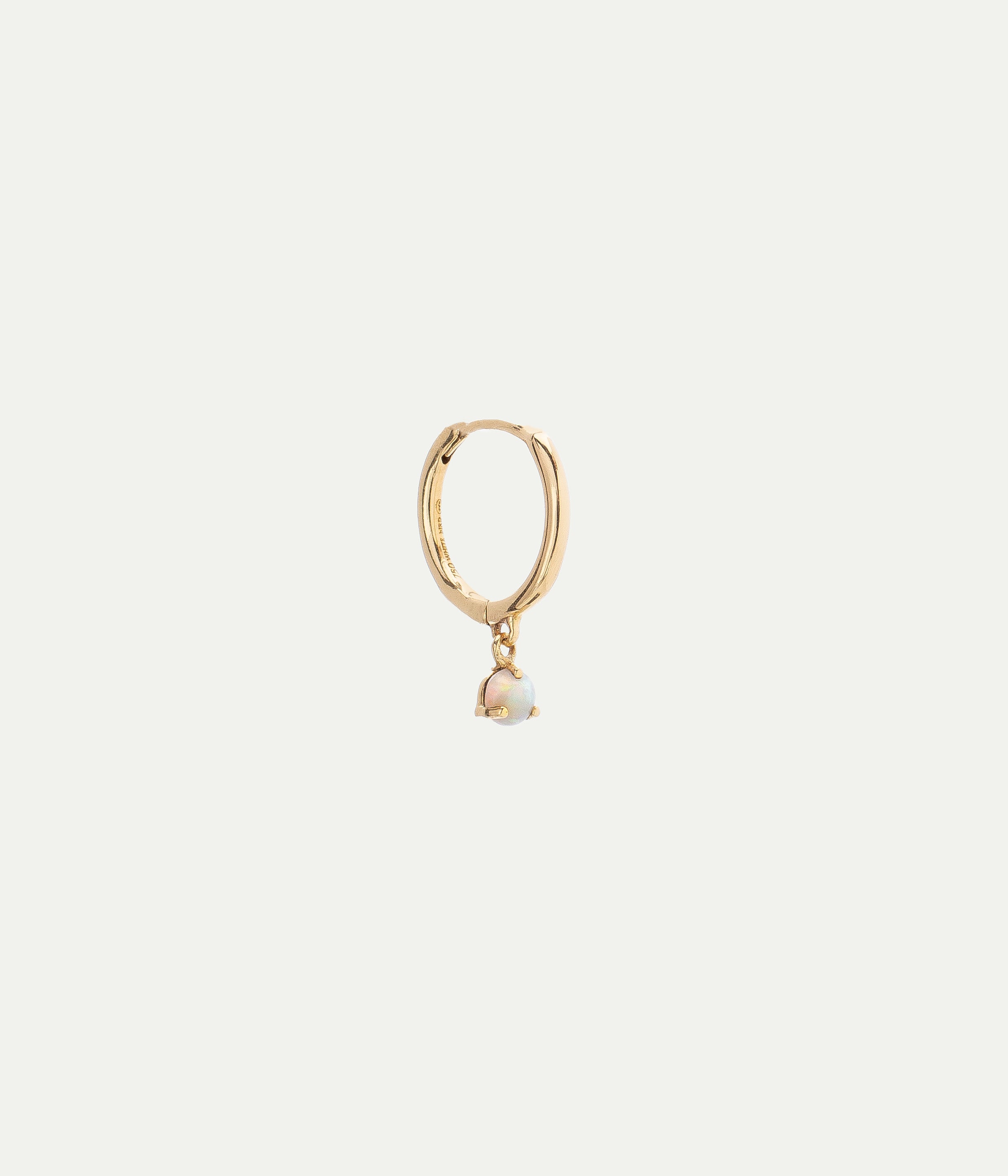 Ada Matte Yellow Gold and Opal Hoop
