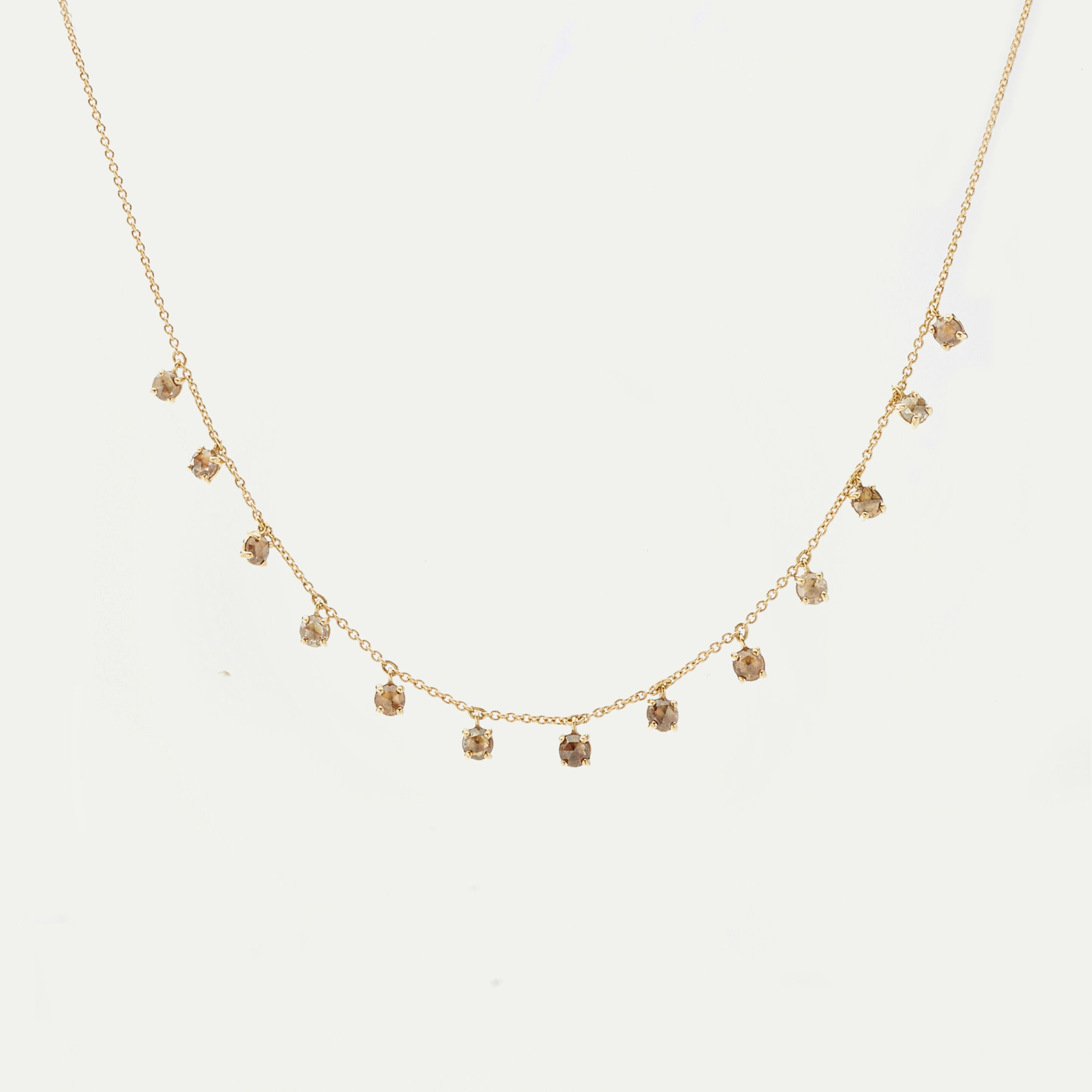 Collier Dancing Drop treize diamants bruns