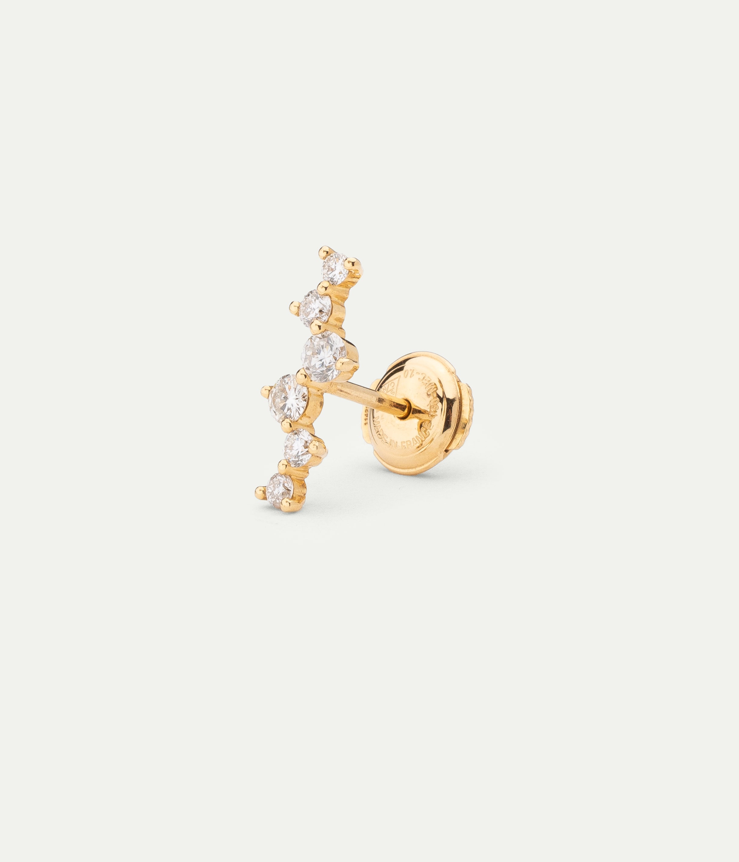 Jeanne yellow gold diamond single earring