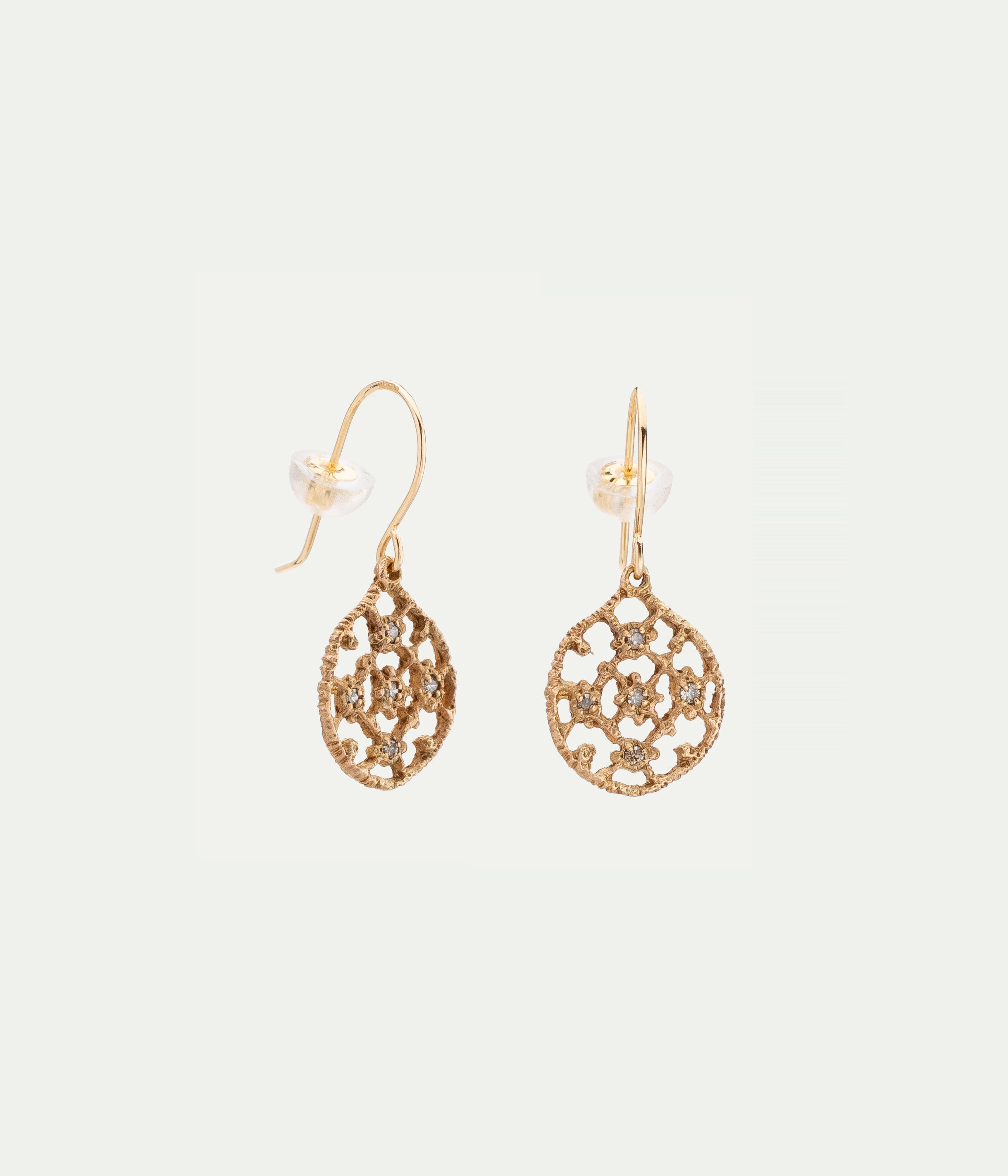 Drops R yellow gold and diamonds earrings