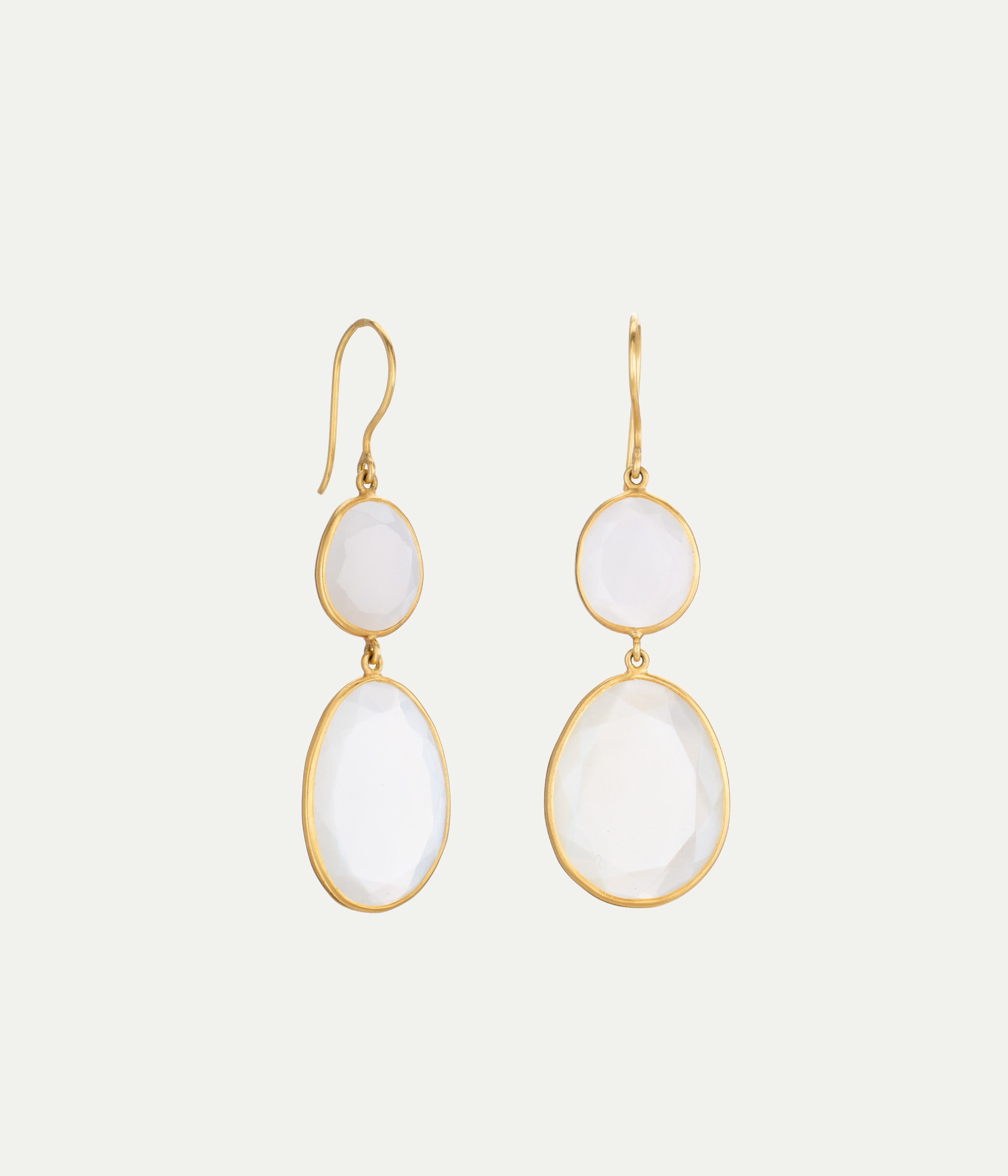 Boucles d'oreilles Luna Double Drop Pierre de Lune