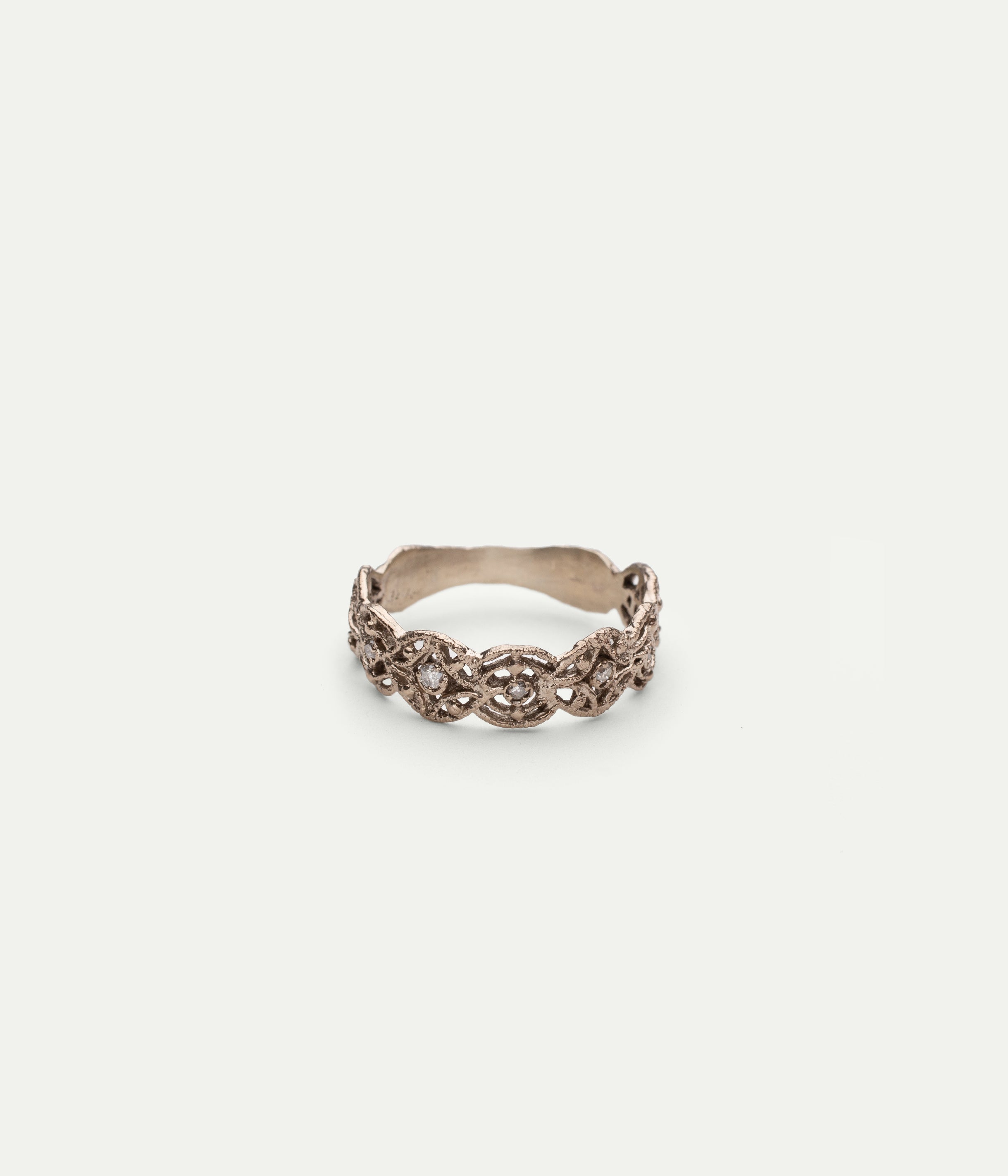 Bague Star Lace or gris et diamants