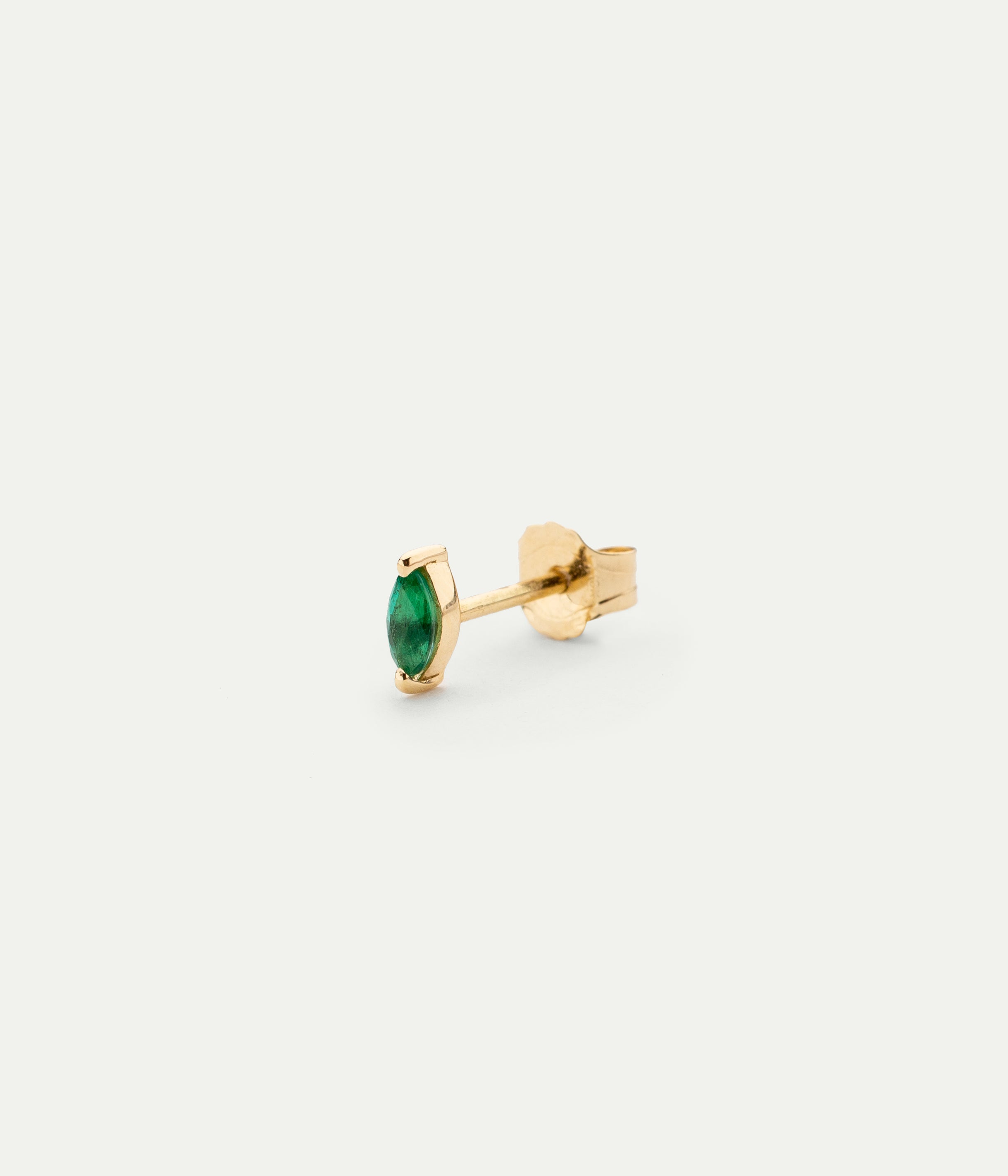 Marquise Yellow gold & Emerald Stud