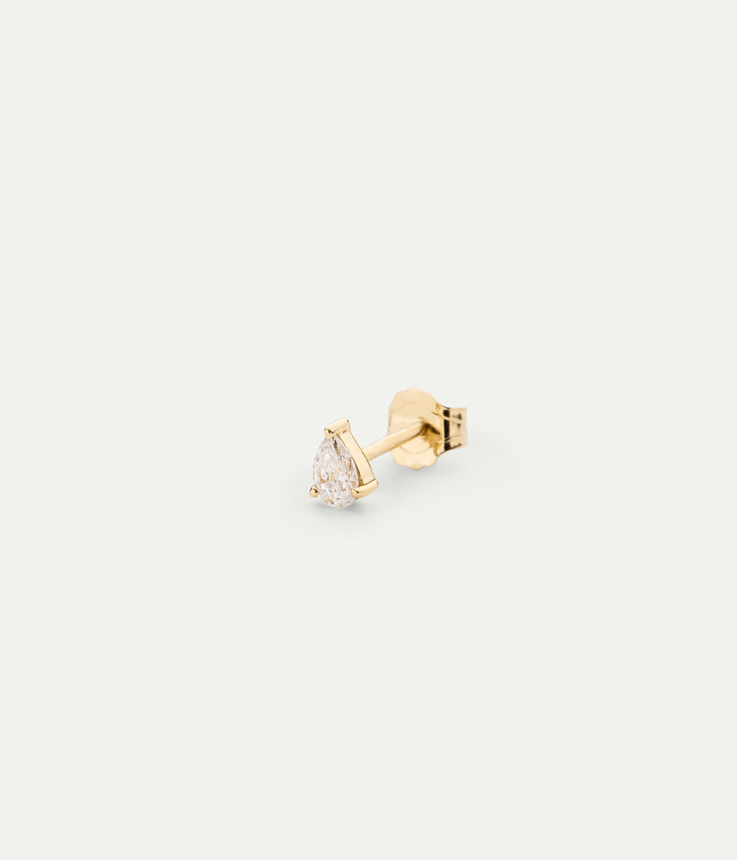 Pear Yellow gold & Diamond Stud