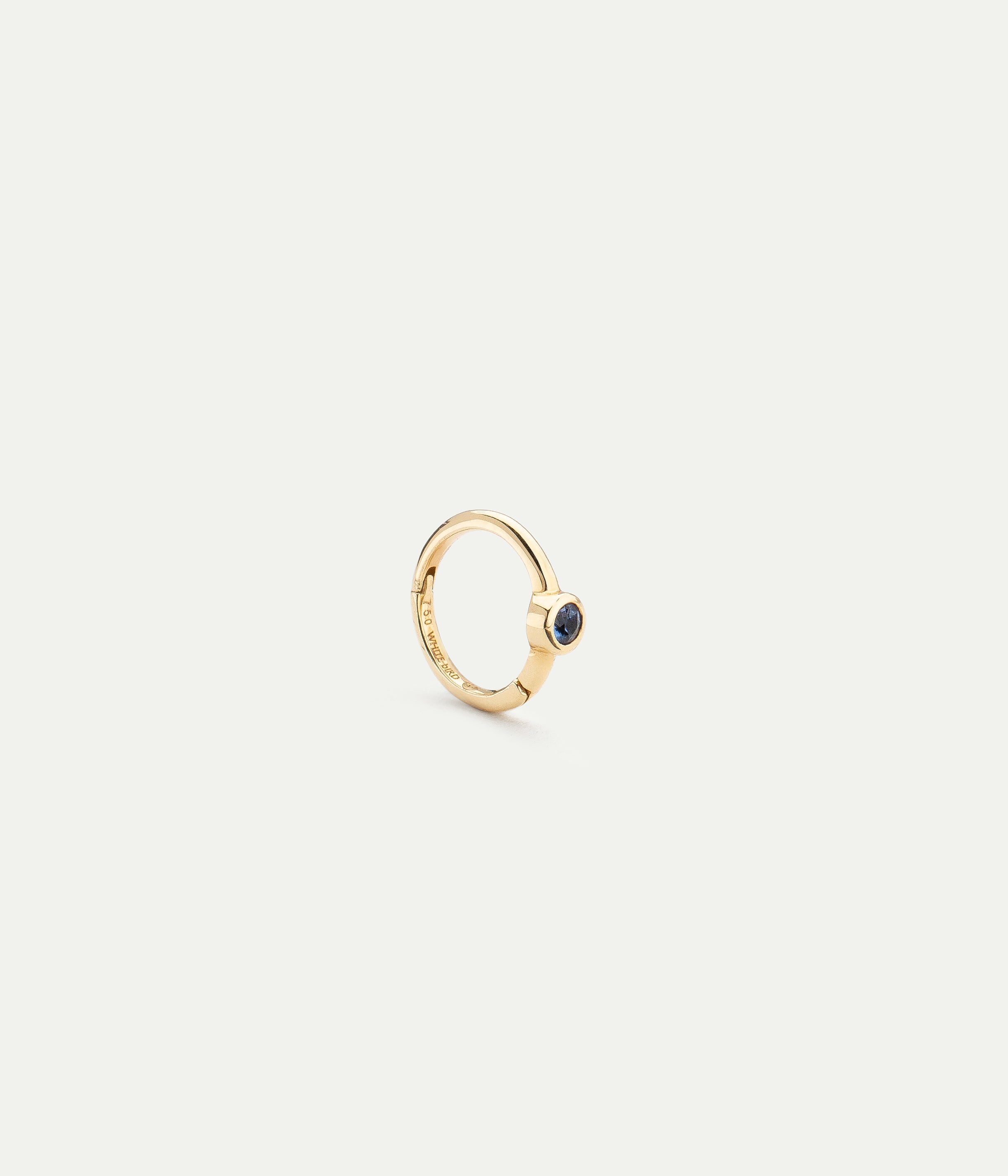 Justine Yellow Gold and Blue Sapphire Medium hoop