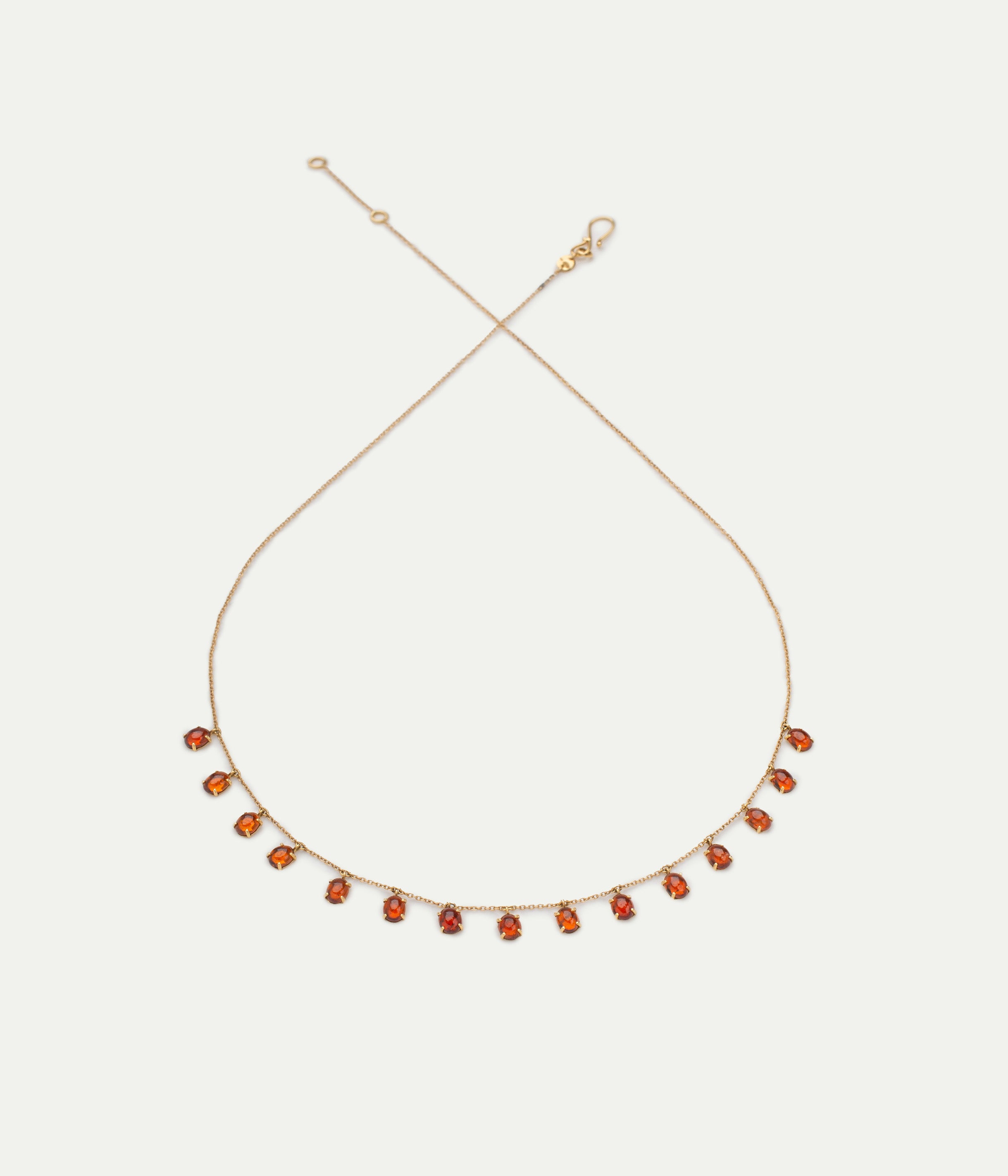 Dancing drop garnet necklace