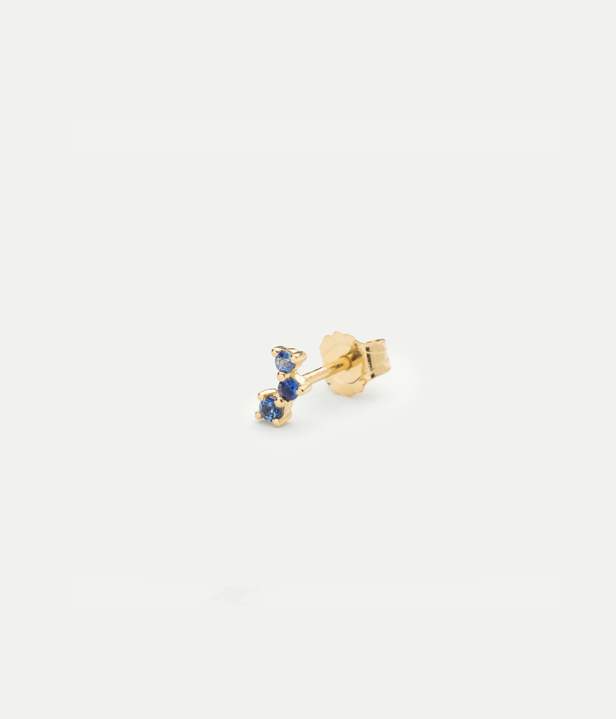 Aurore three blue sapphire stud