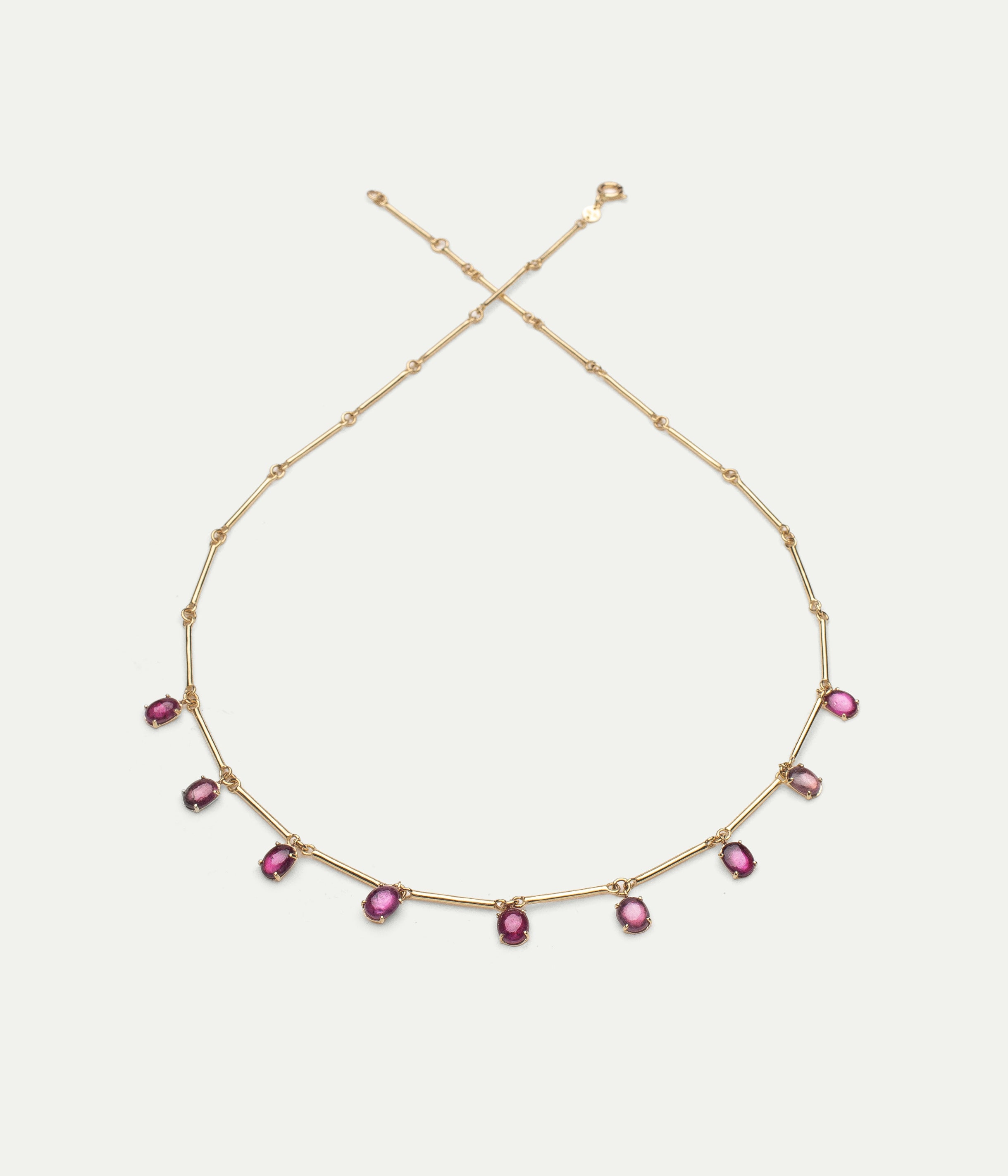 Dancing Drop tourmaline Yasmine chain necklace