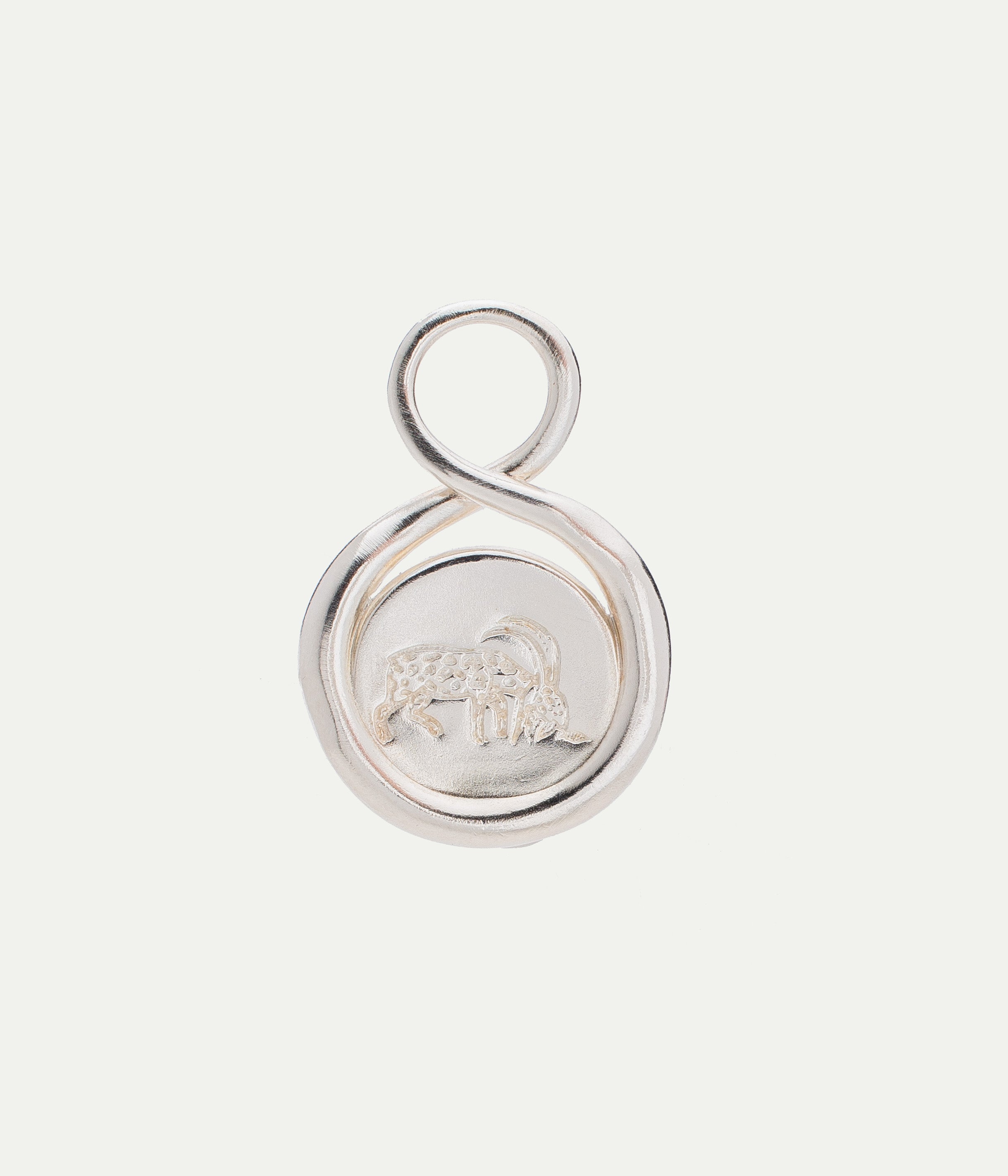 Capricorn silver pendant