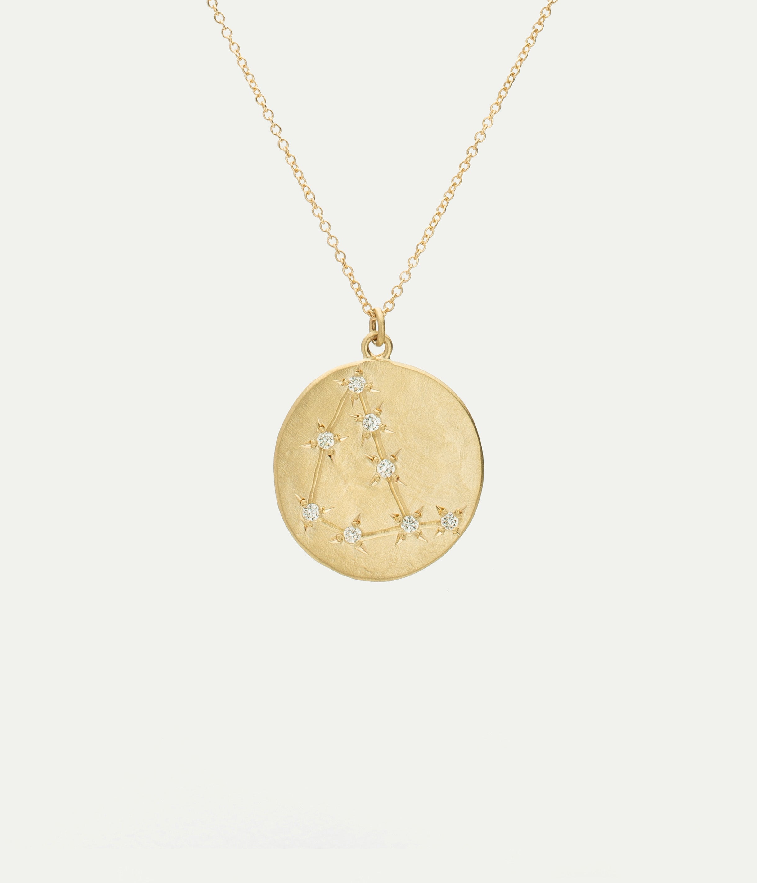 Capricorn medallion diamond necklace