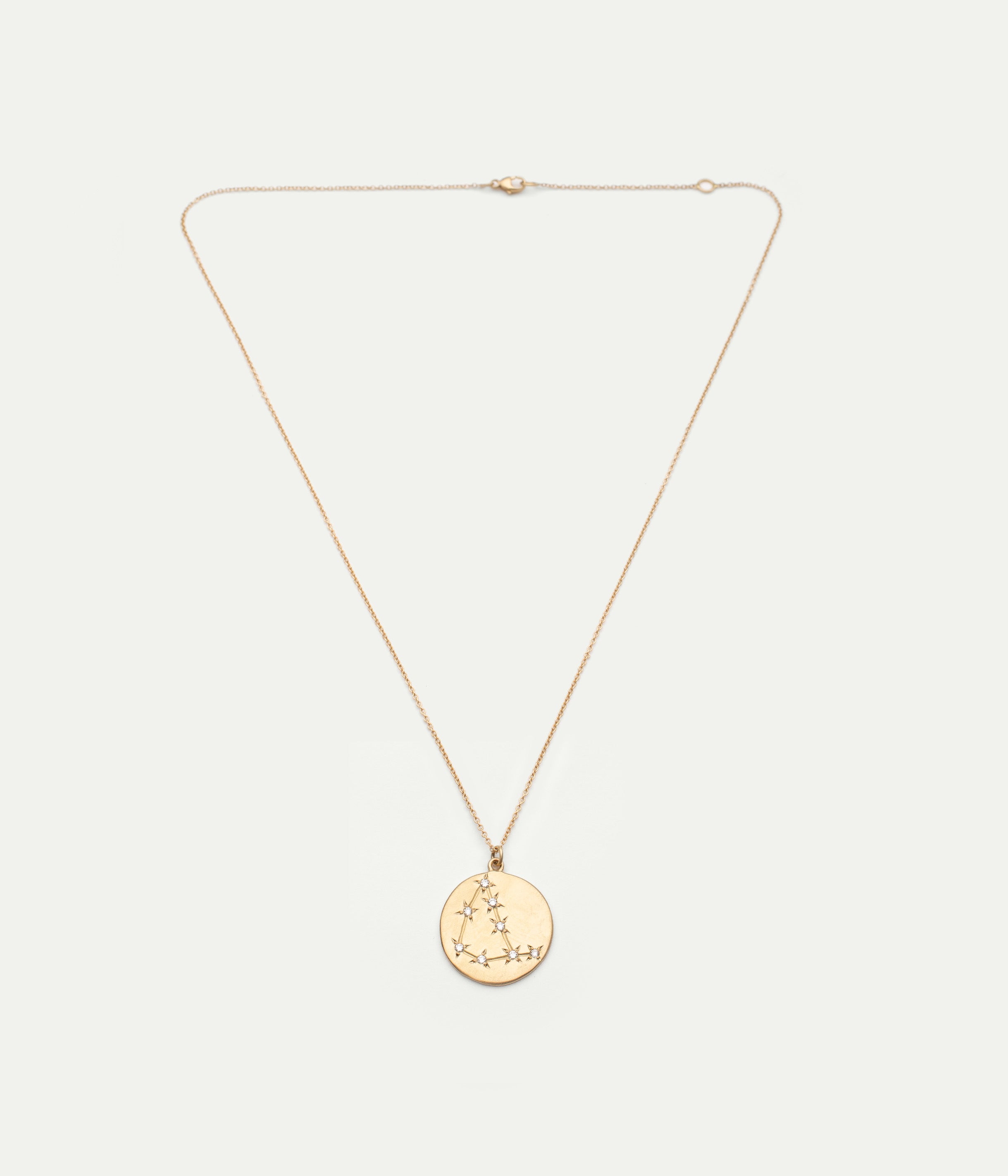 Capricorn medallion diamond necklace