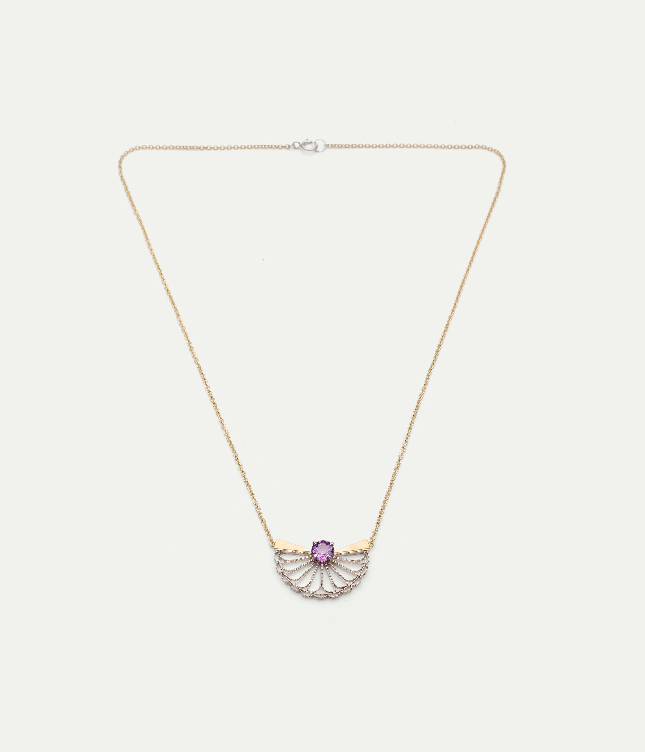 Collier Stellation platine saphir violet