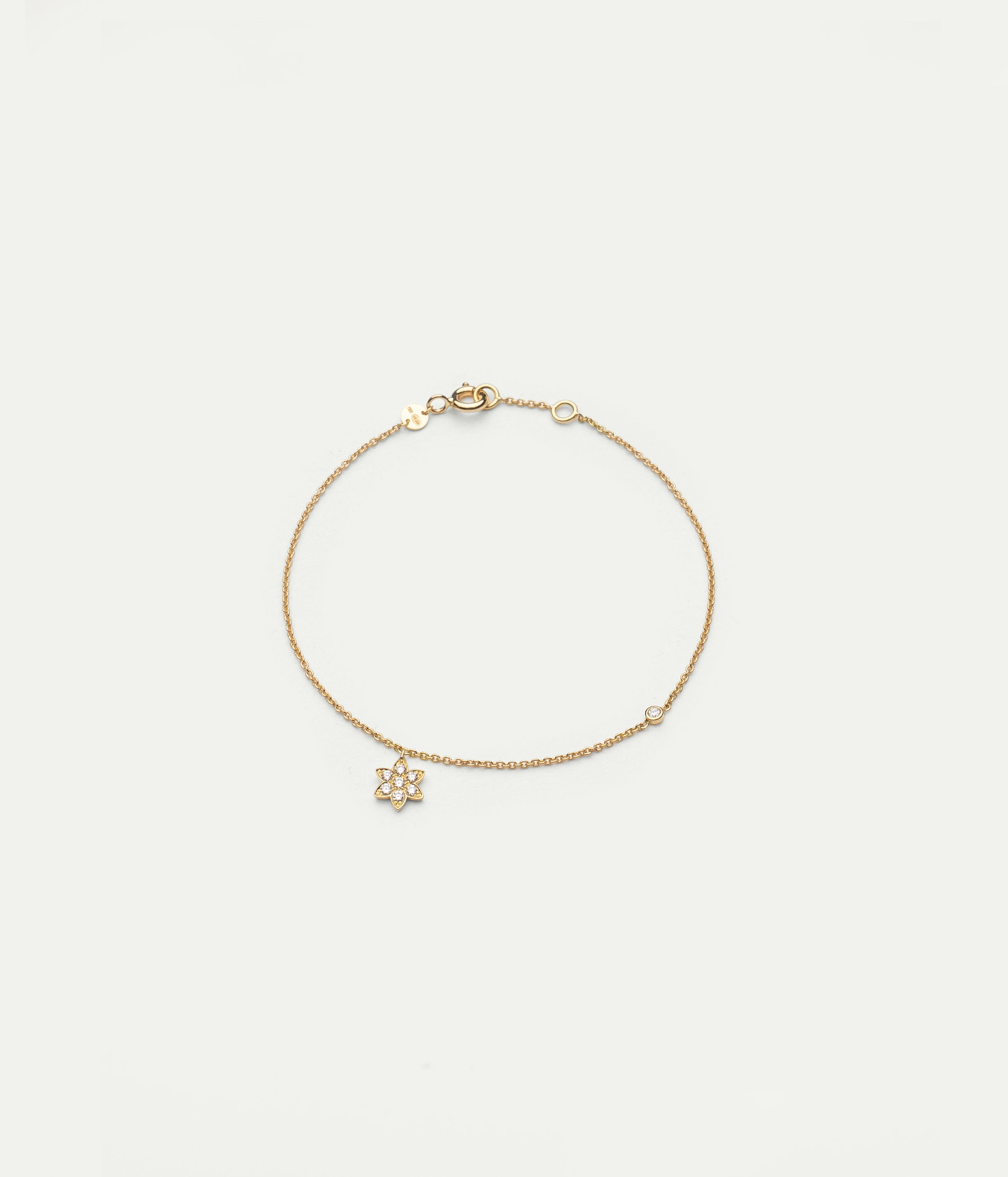 Clarisse Flower yellow gold and diamond bracelet