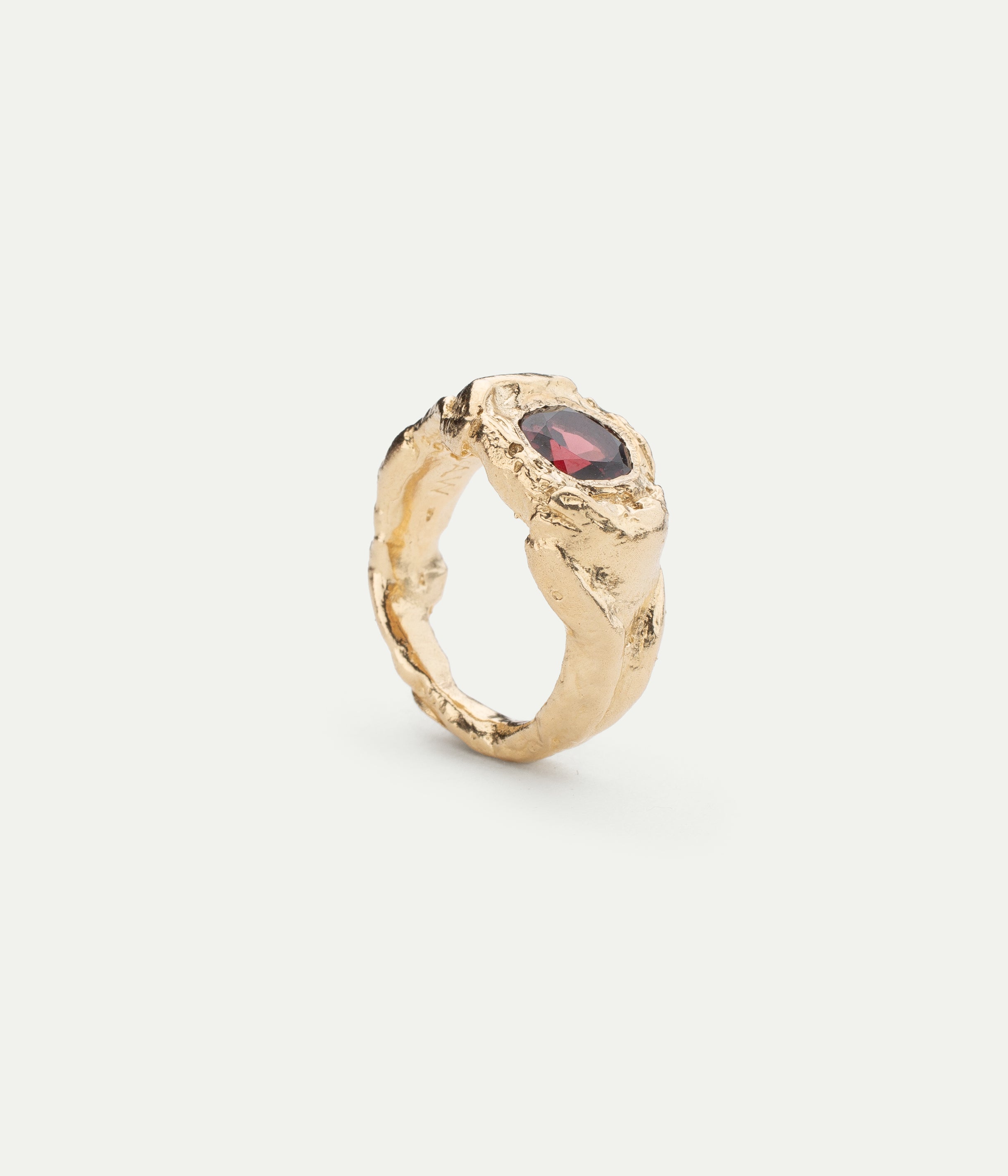 Signet garnet ring