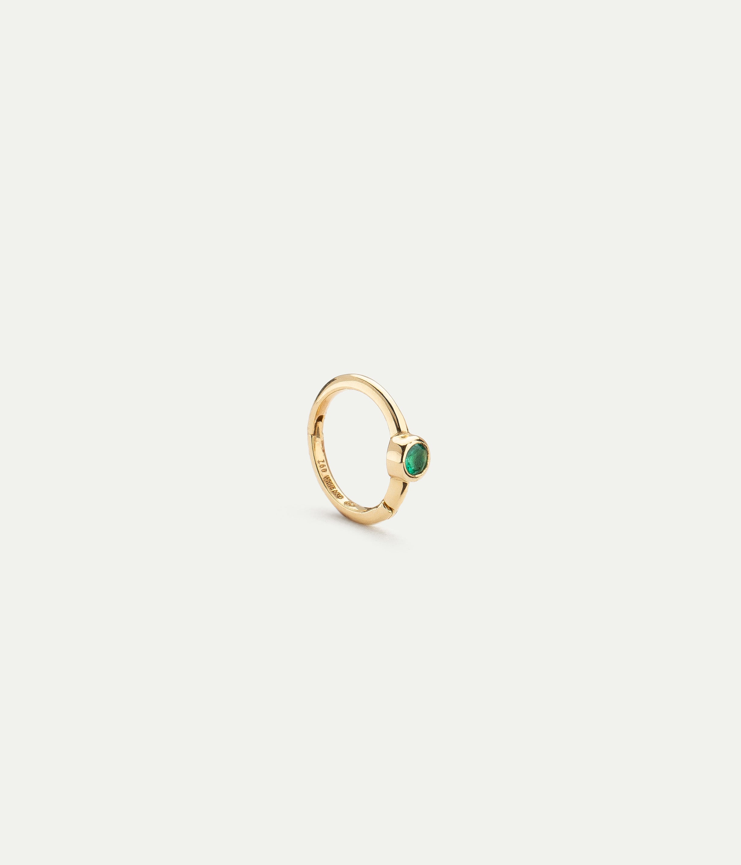 Justine Yellow Gold and Emerald Medium hoop
