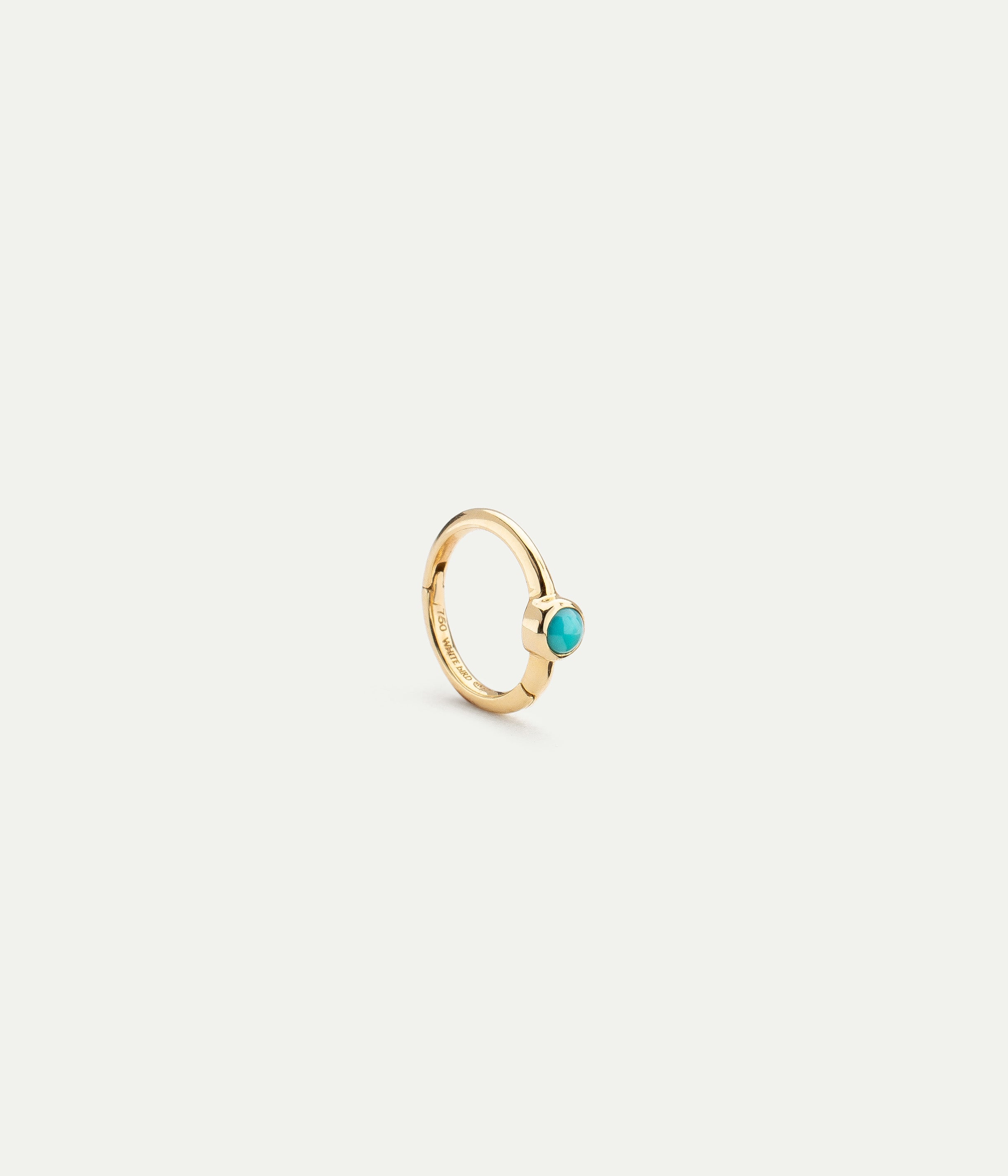 Justine Yellow Gold and Turquoise Medium hoop