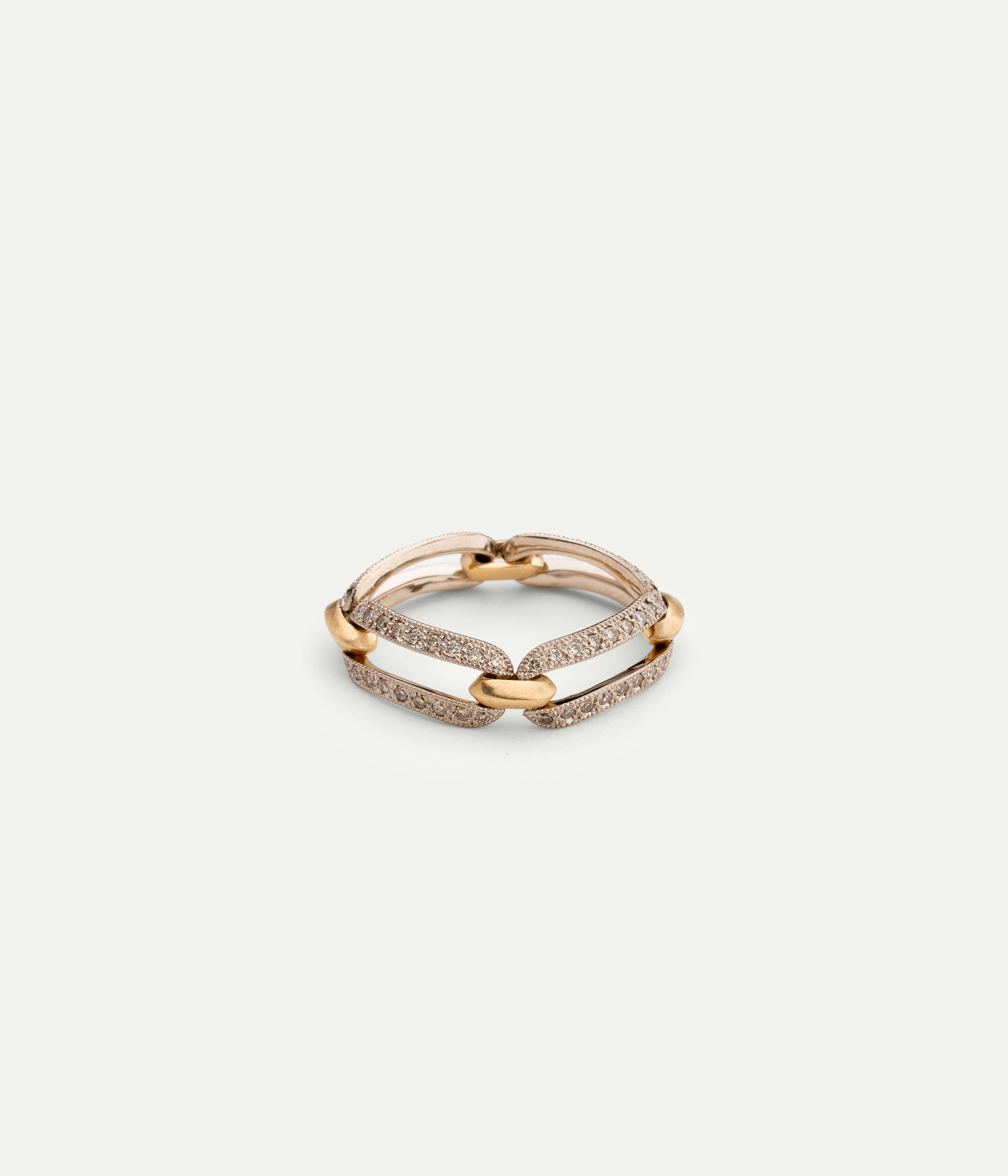 Chain brown diamonds ring