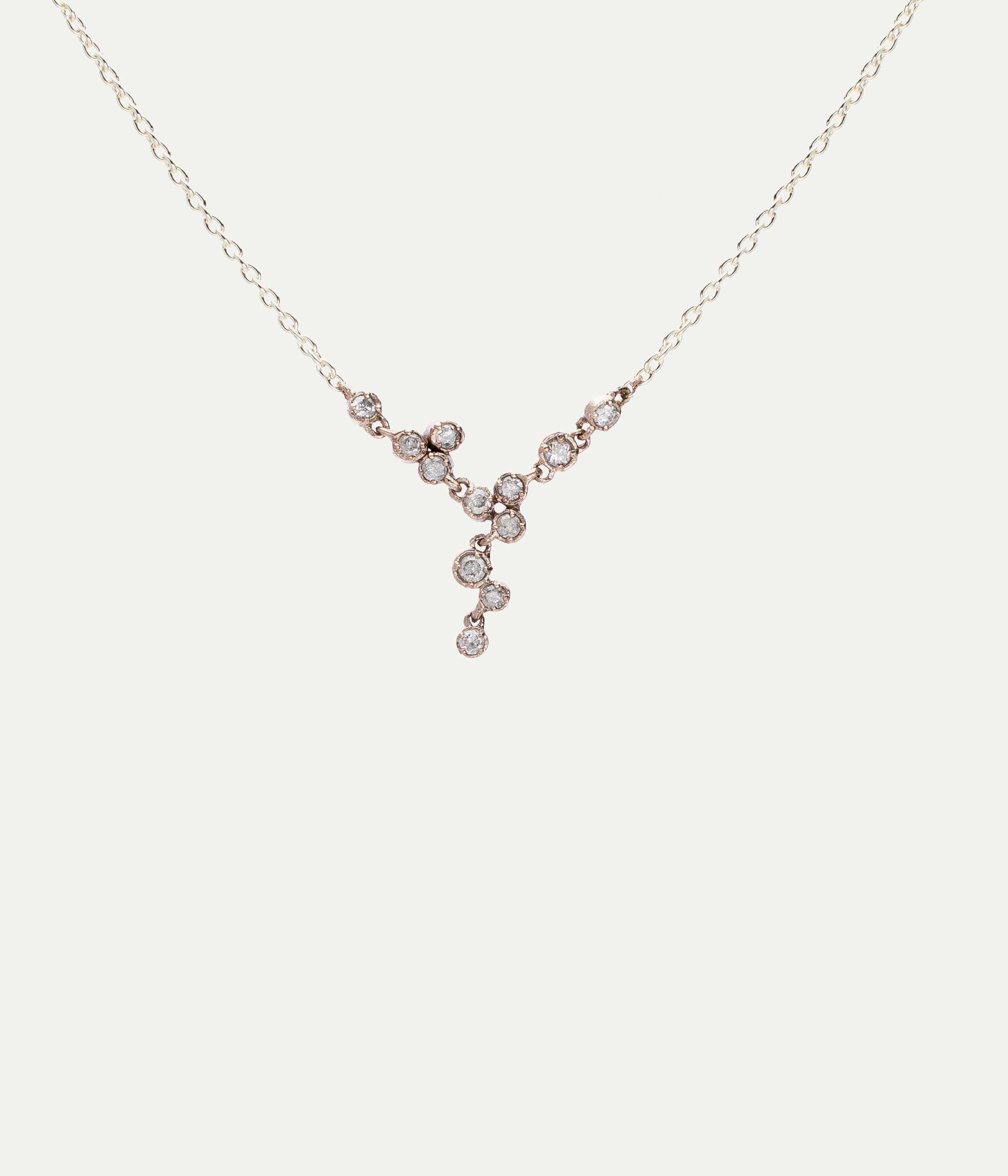 Rosée small white gold and diamonds necklace