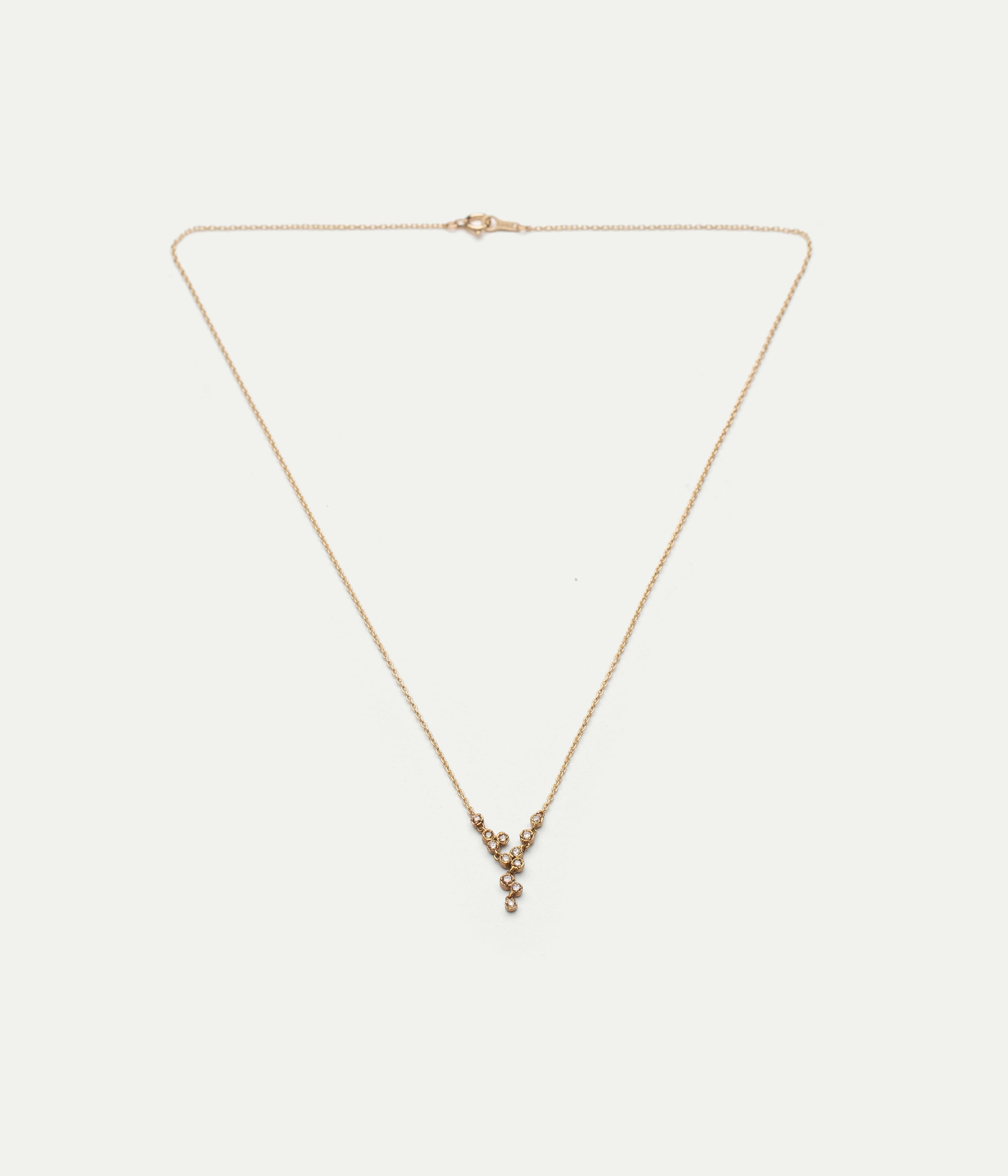 Collier rosée small or jaune et diamants