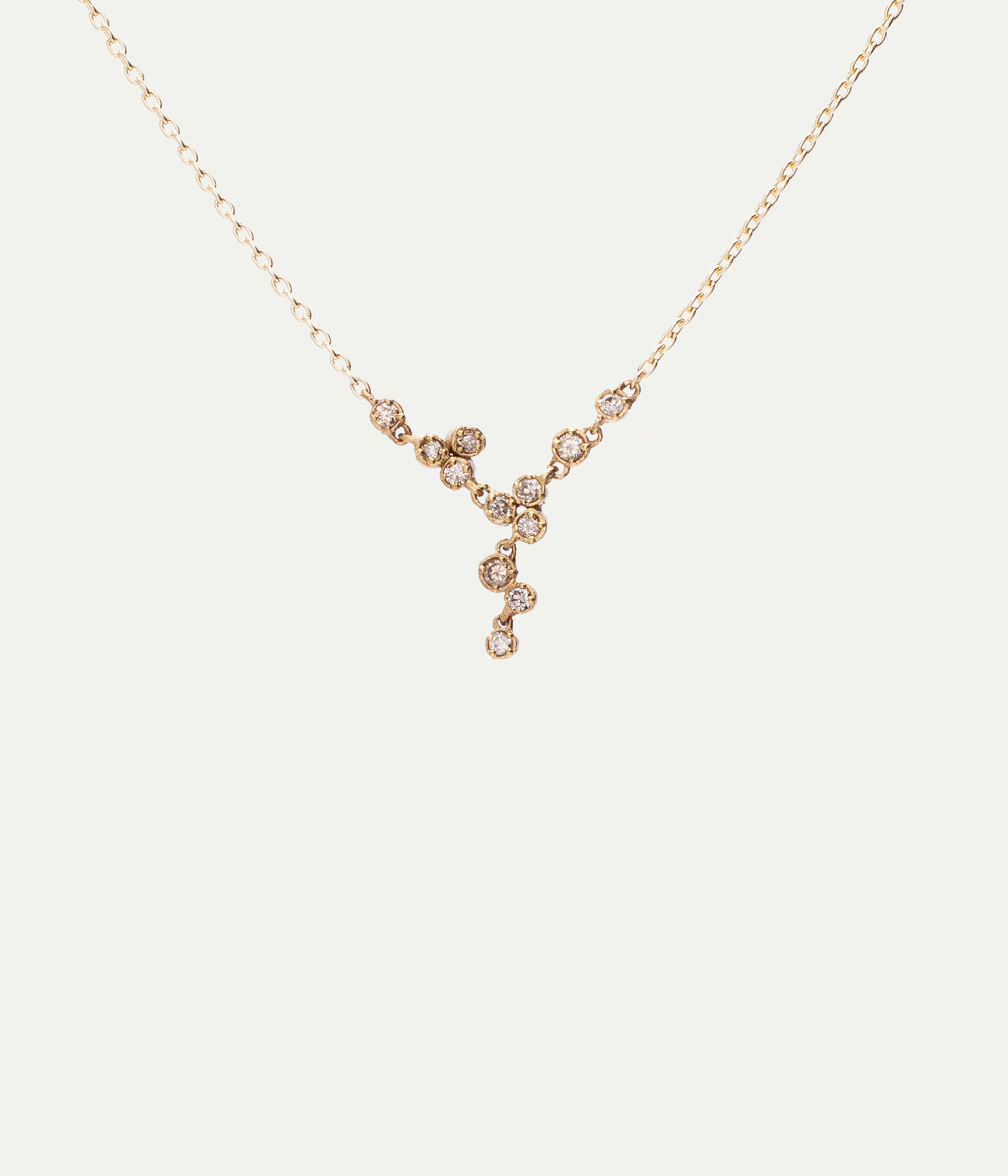 Collier rosée small or jaune et diamants