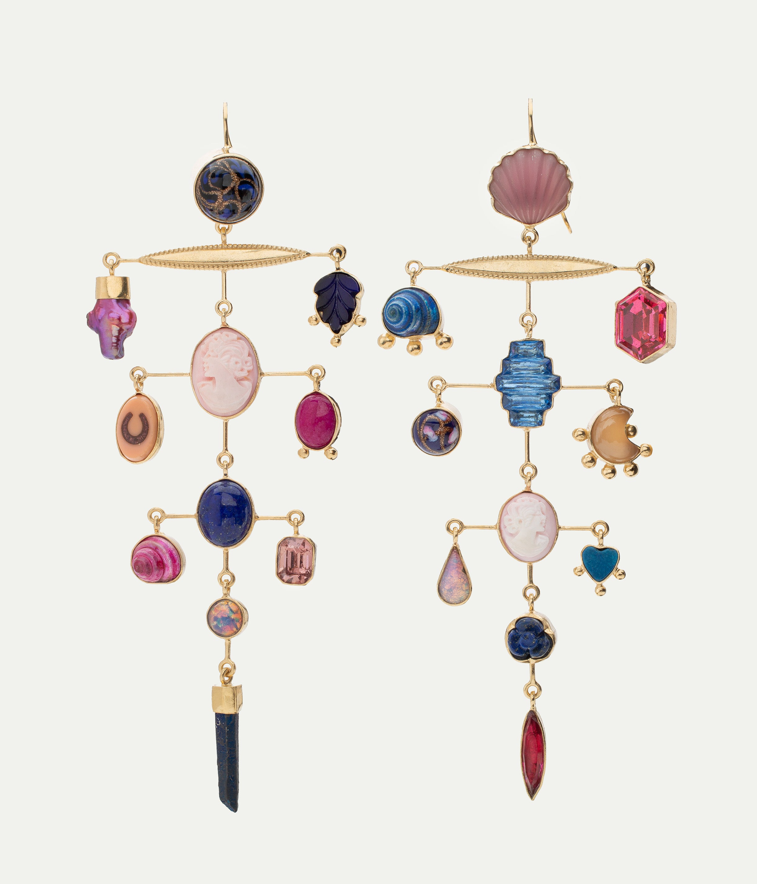 Boucles d'oreilles Multilayer Balance Pink and Blue