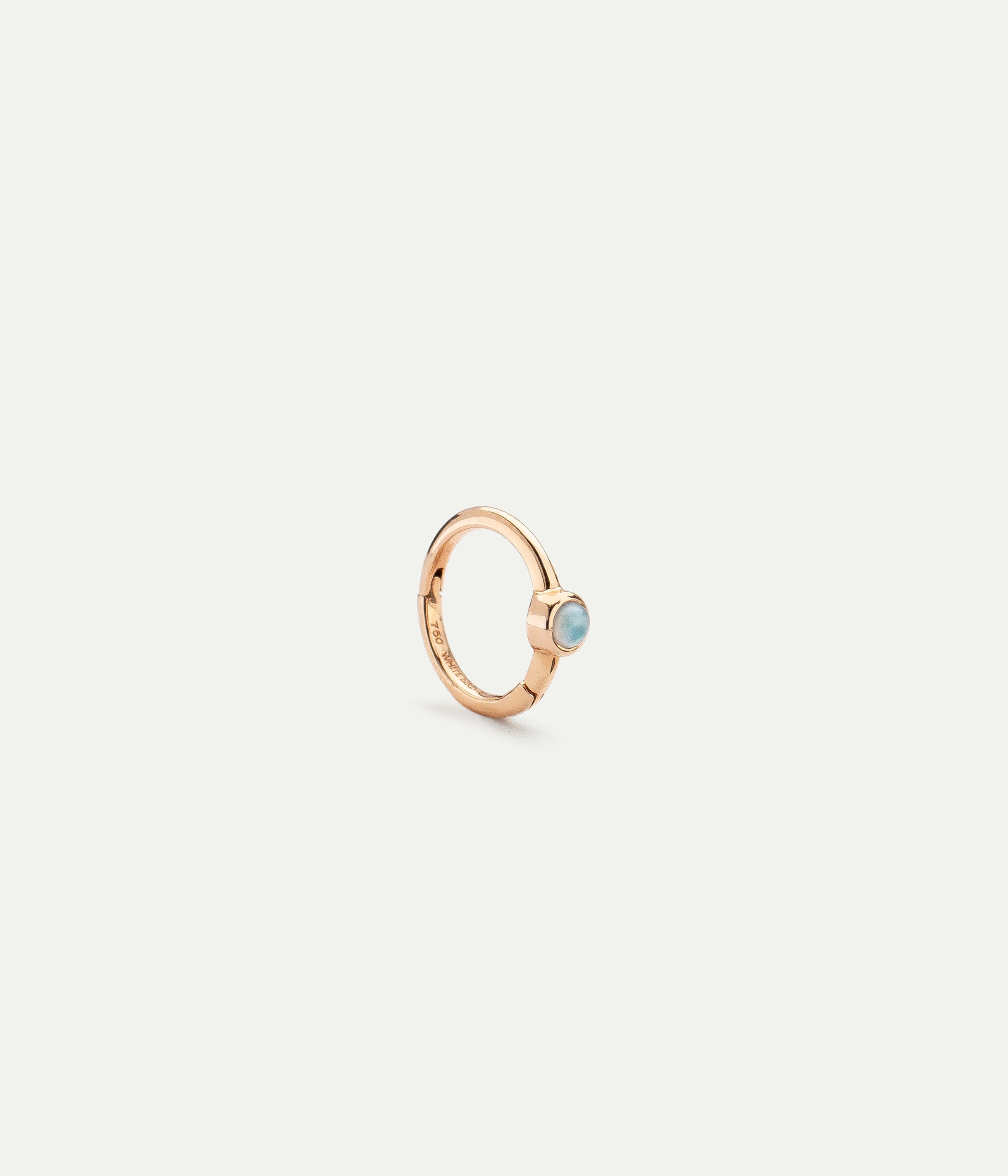 Justine Rose Gold and Opal Medium hoop
