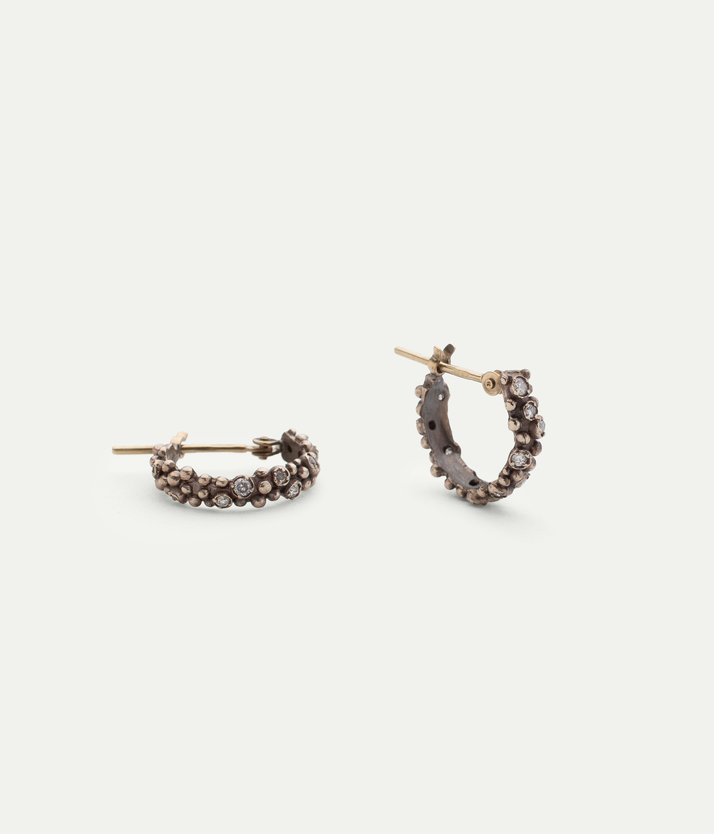 Sand white gold and diamonds earrings