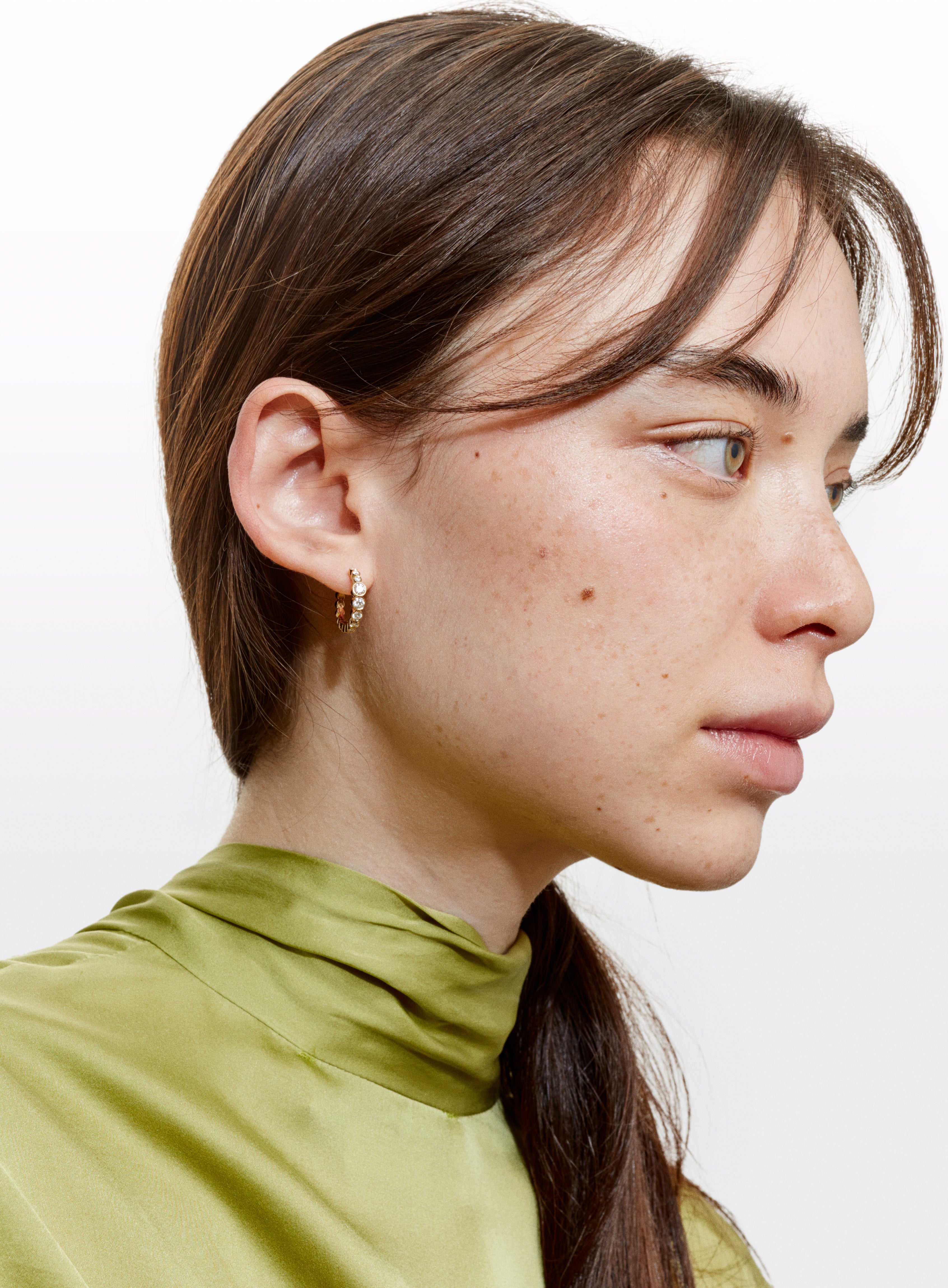 Boucles d'oreille Single Ensemble Daisy or jaune et diamants