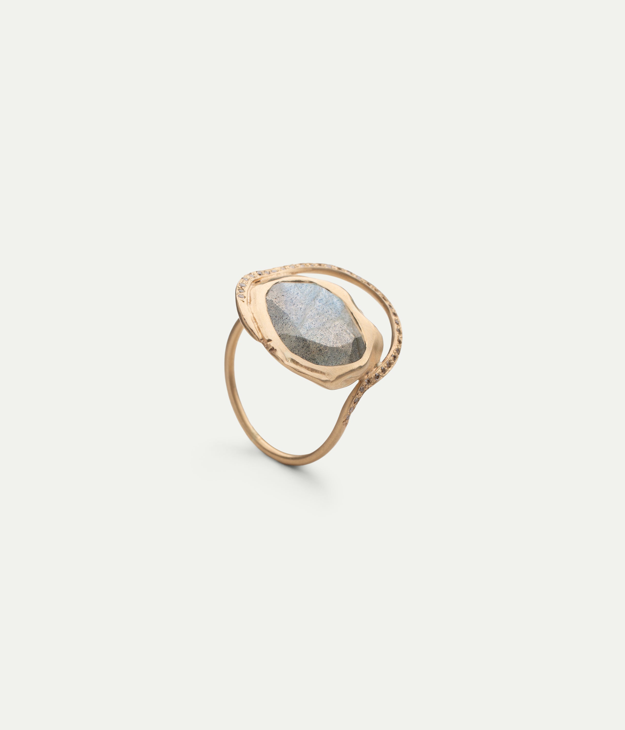 Bague Gaia labradorite et diamants