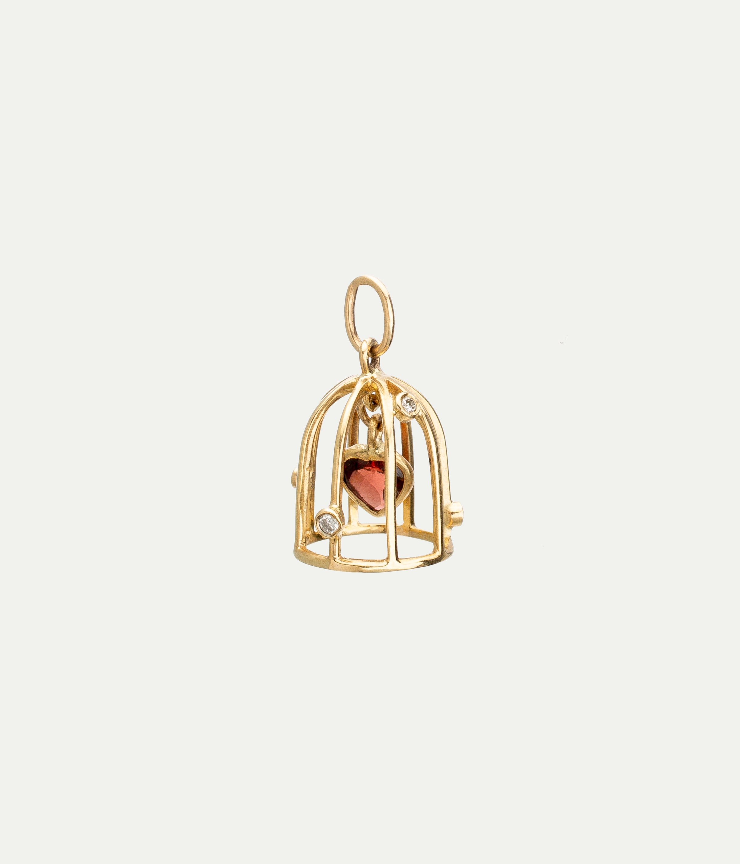 Garnet and diamond Cage pendant