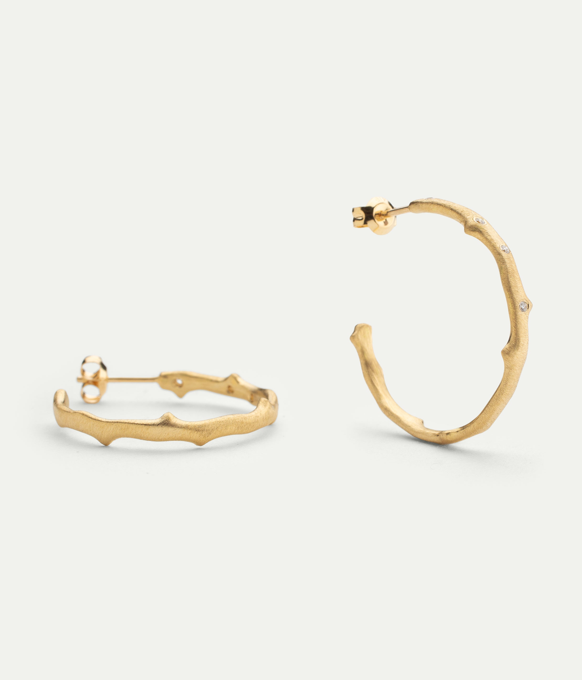Thorn Hoops earrings Yellow gold and diamonds