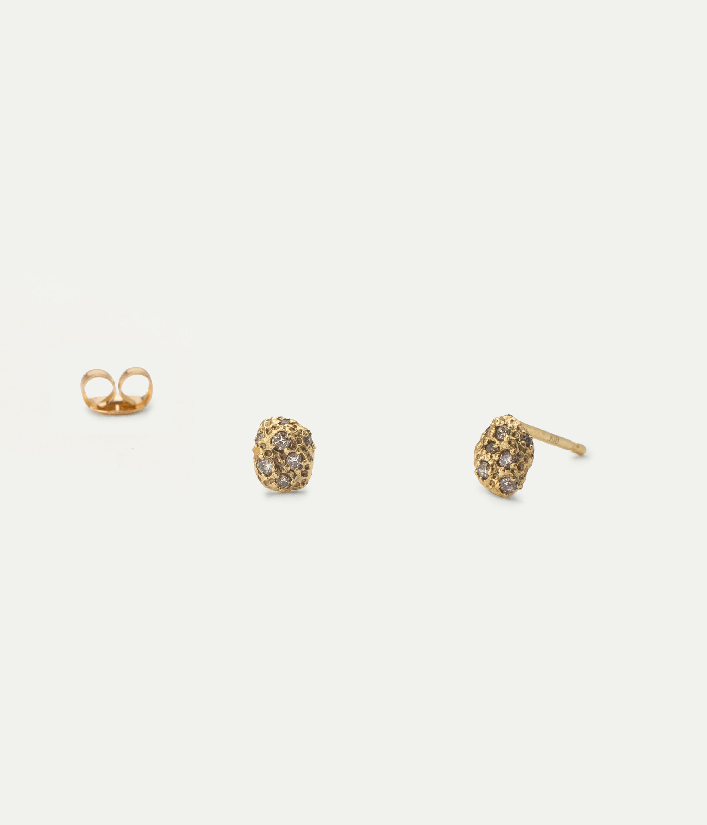 Short Cocoon yellow gold and diamonds earrings