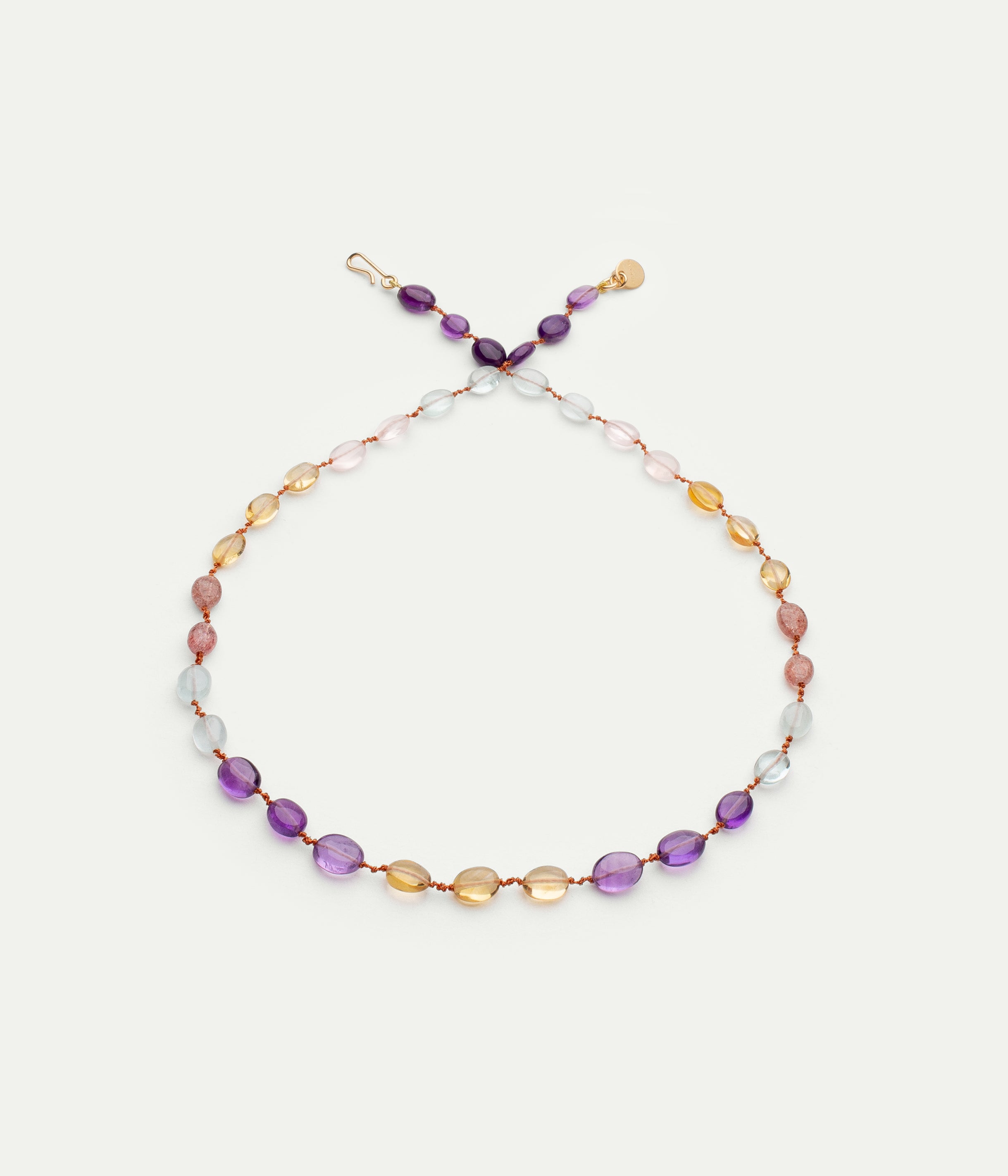 Aquamarine, amethyst and citrine Addison necklace