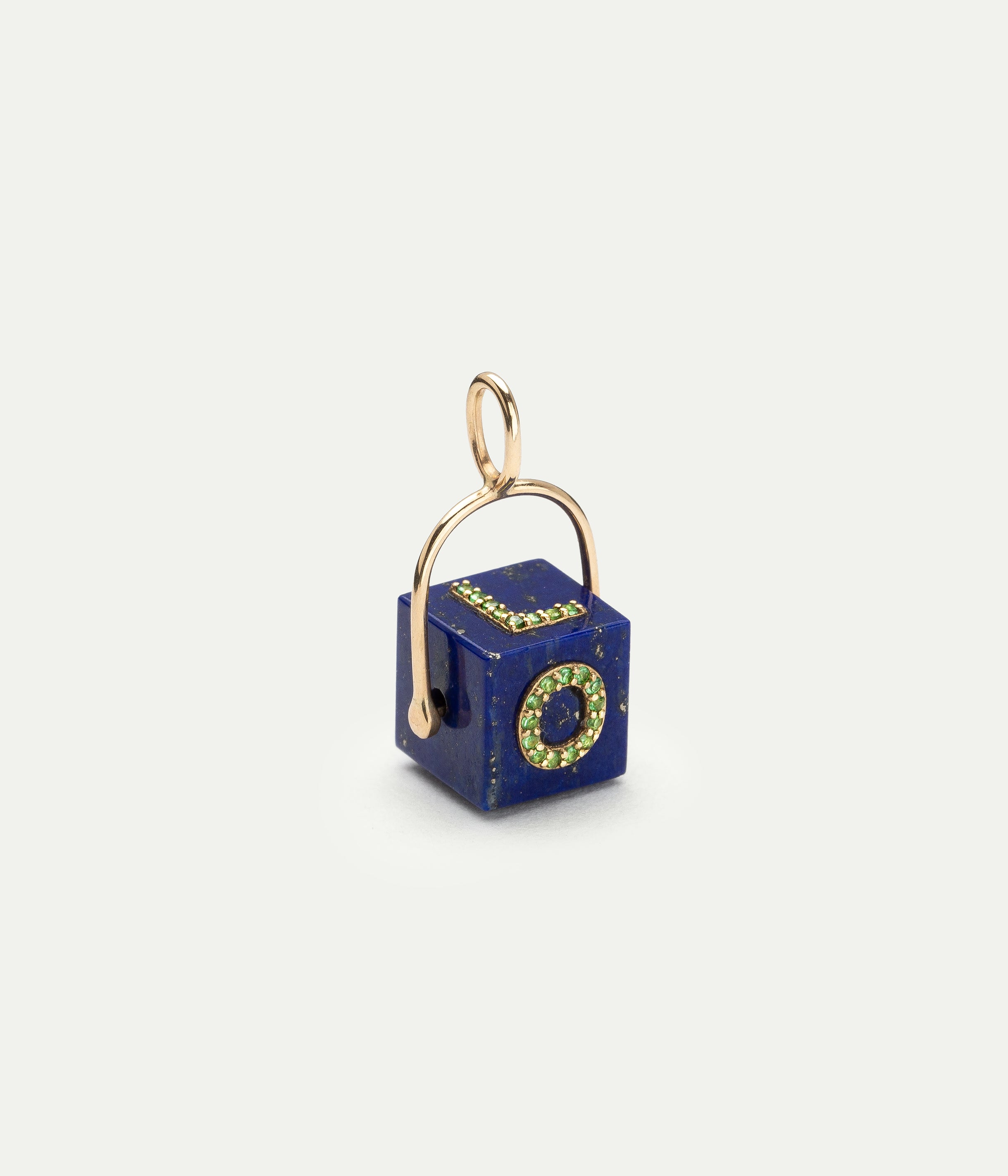 Pendentif Cubix Love Lapis-Lazuli et Tsavorites