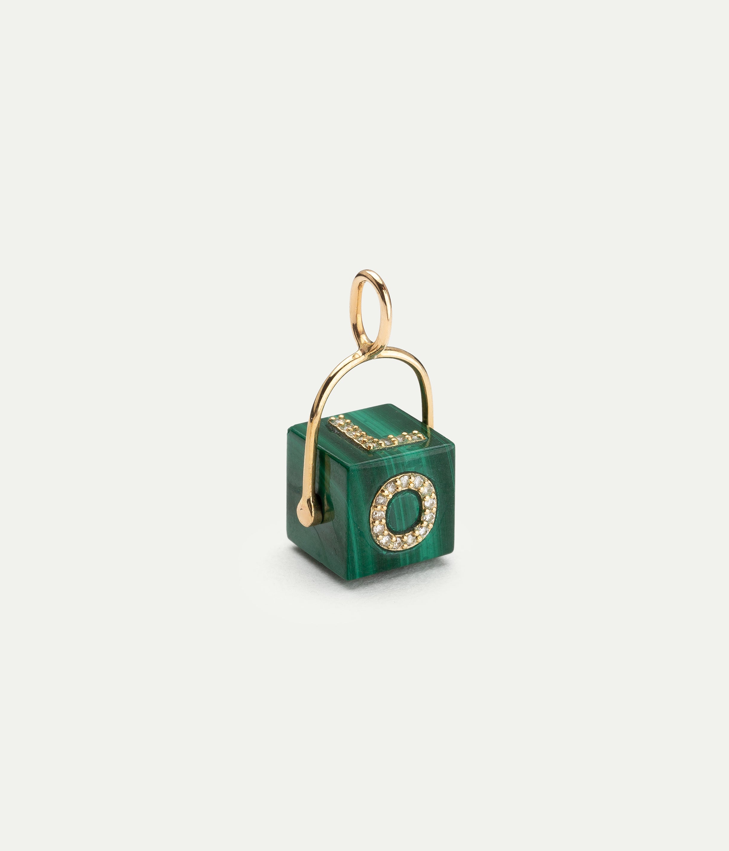 Cubix Love Malachite and Diamond Pendant