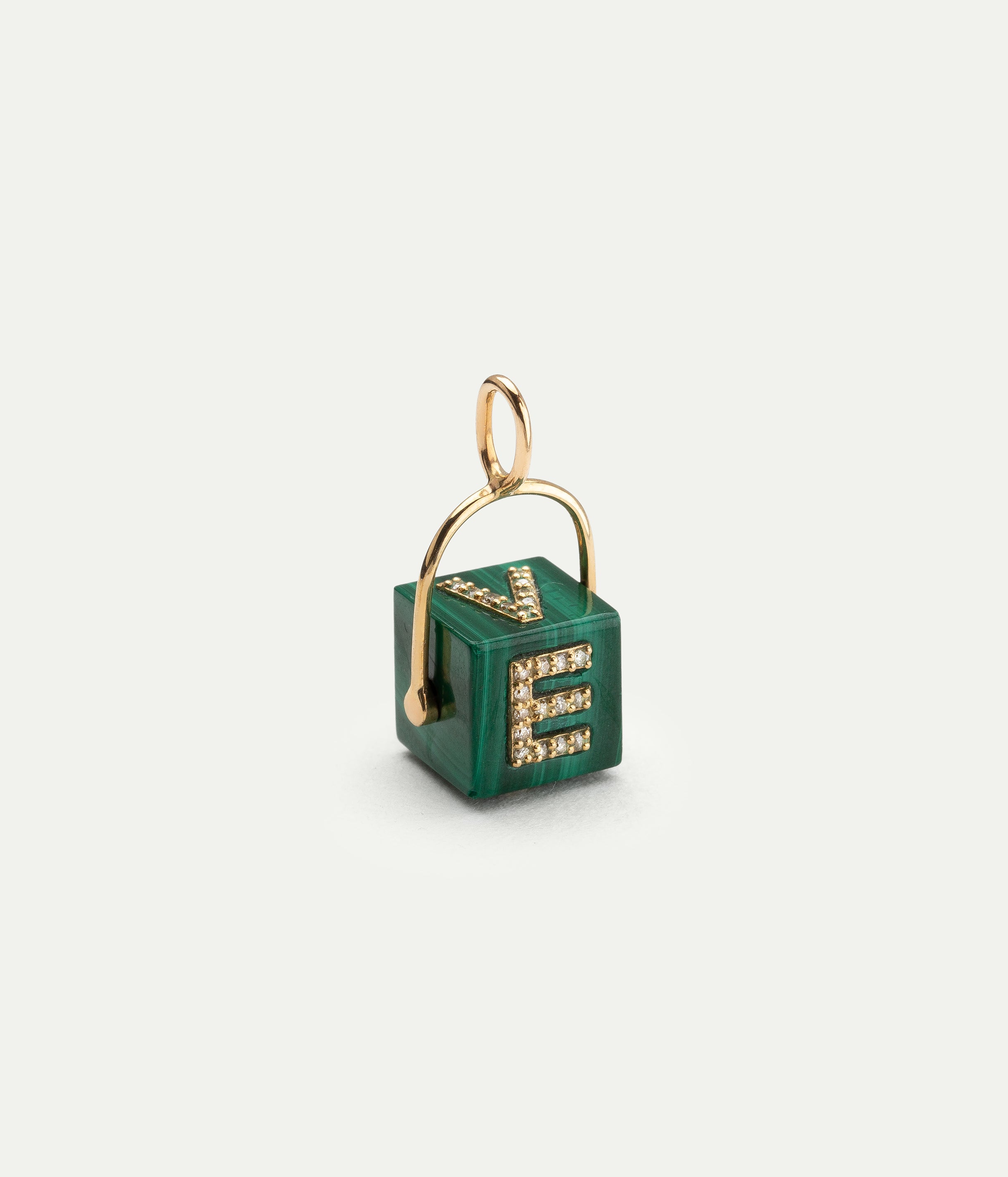 Cubix Love Malachite and Diamond Pendant