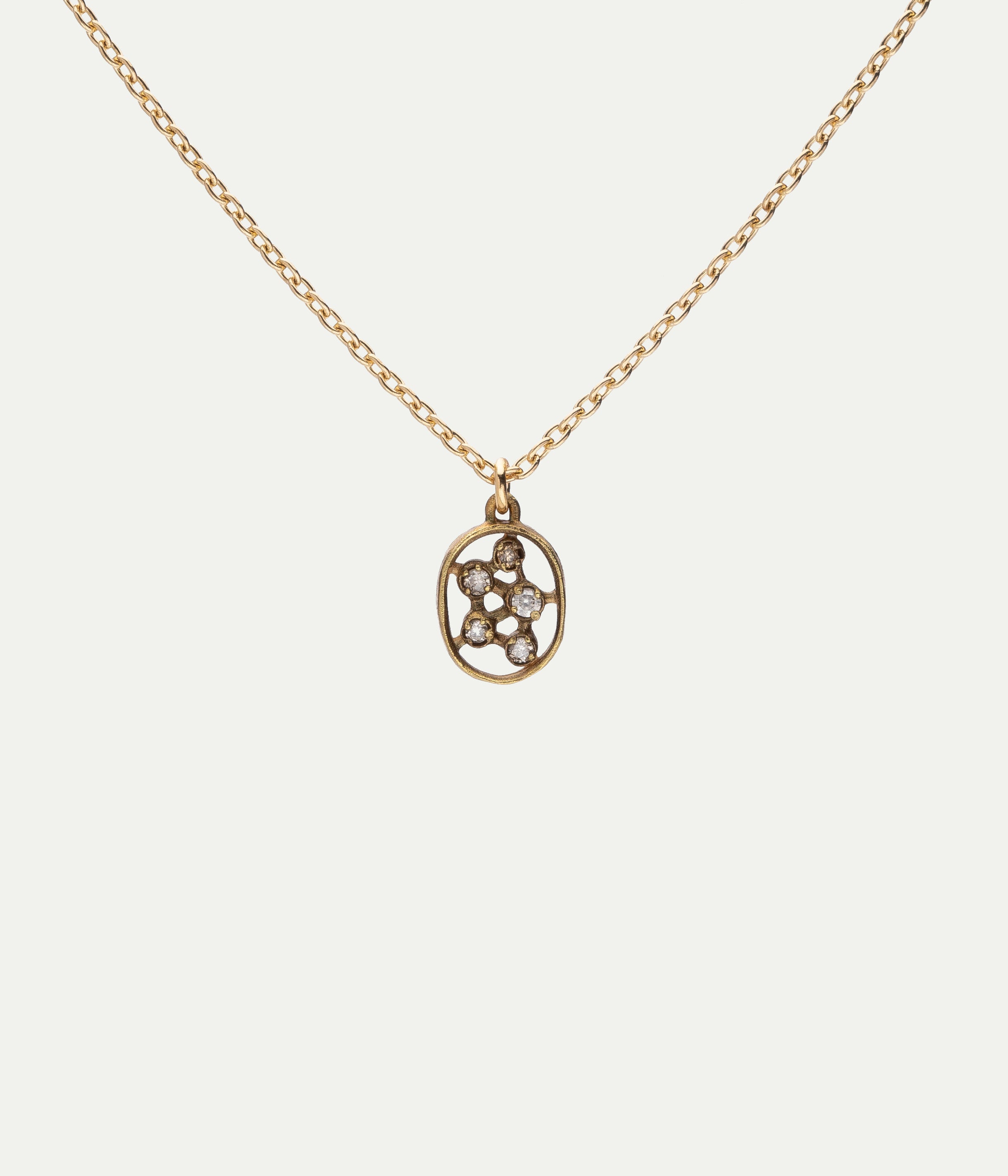 Frame 5 Diamond Yellow Gold Necklace