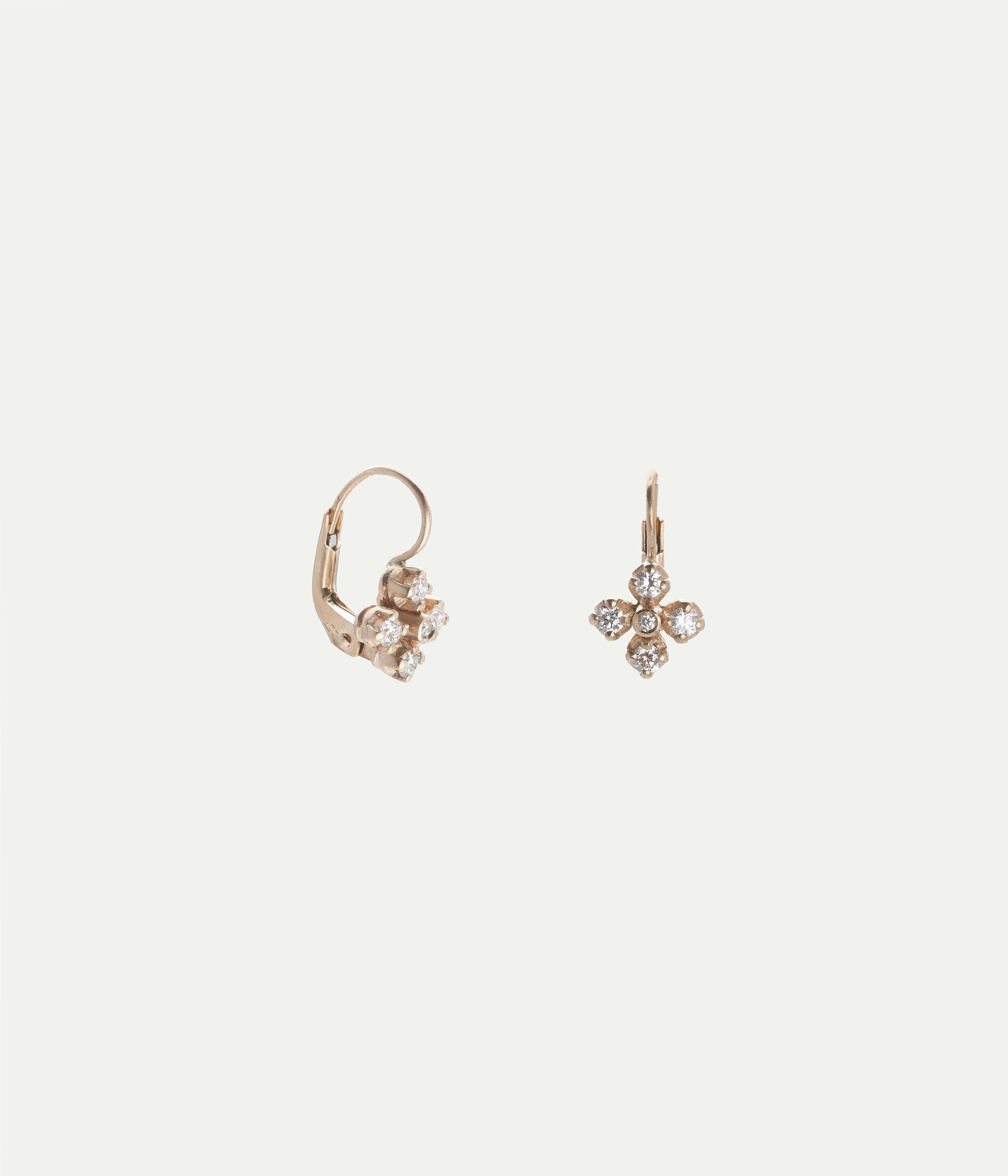 Boucles d'Oreilles Quadrifoglio diamants
